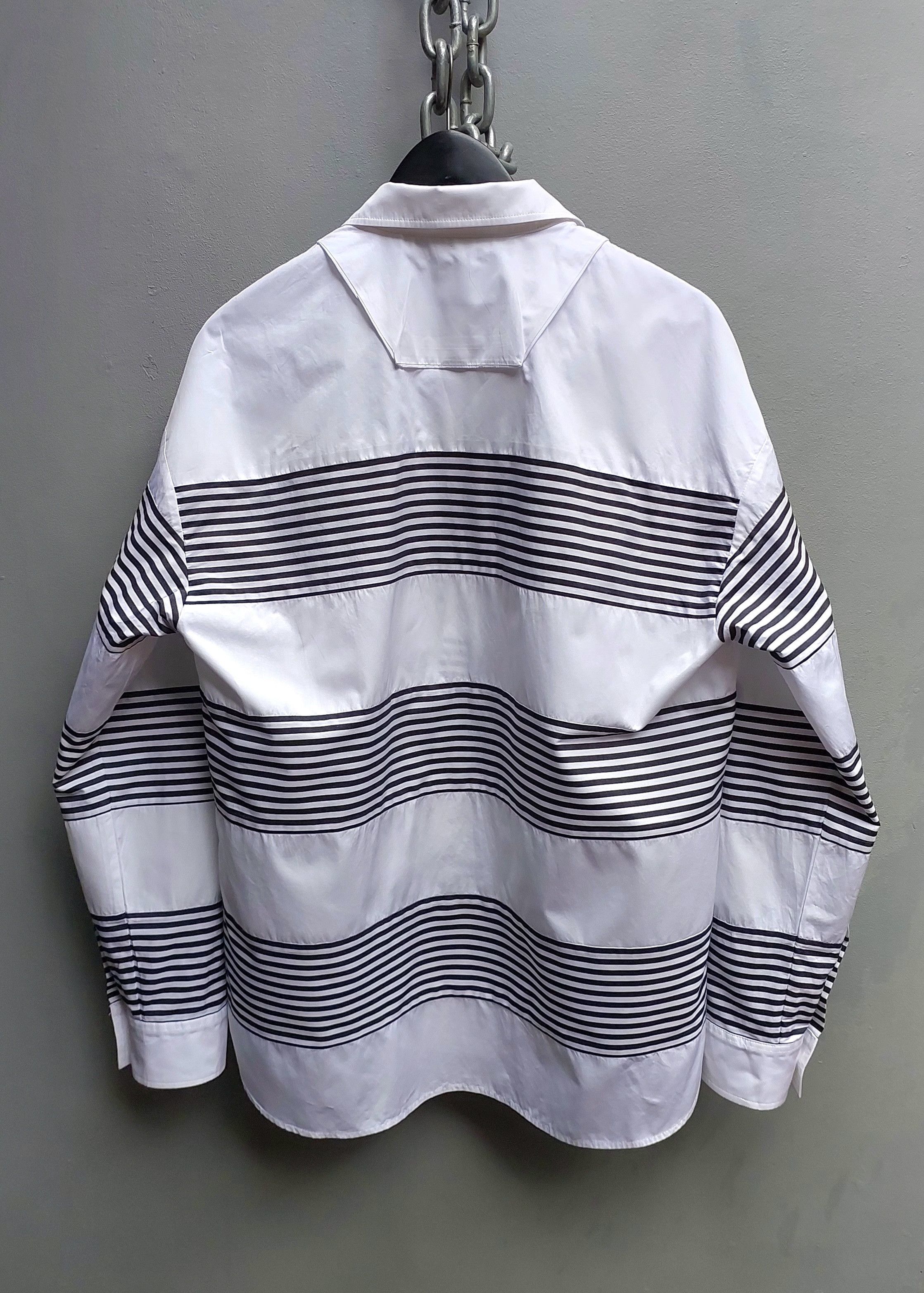 Juun.J Juun J Striped Panel Button-Down Shirt Size US S / EU 44-46 / 1 - 10 Thumbnail