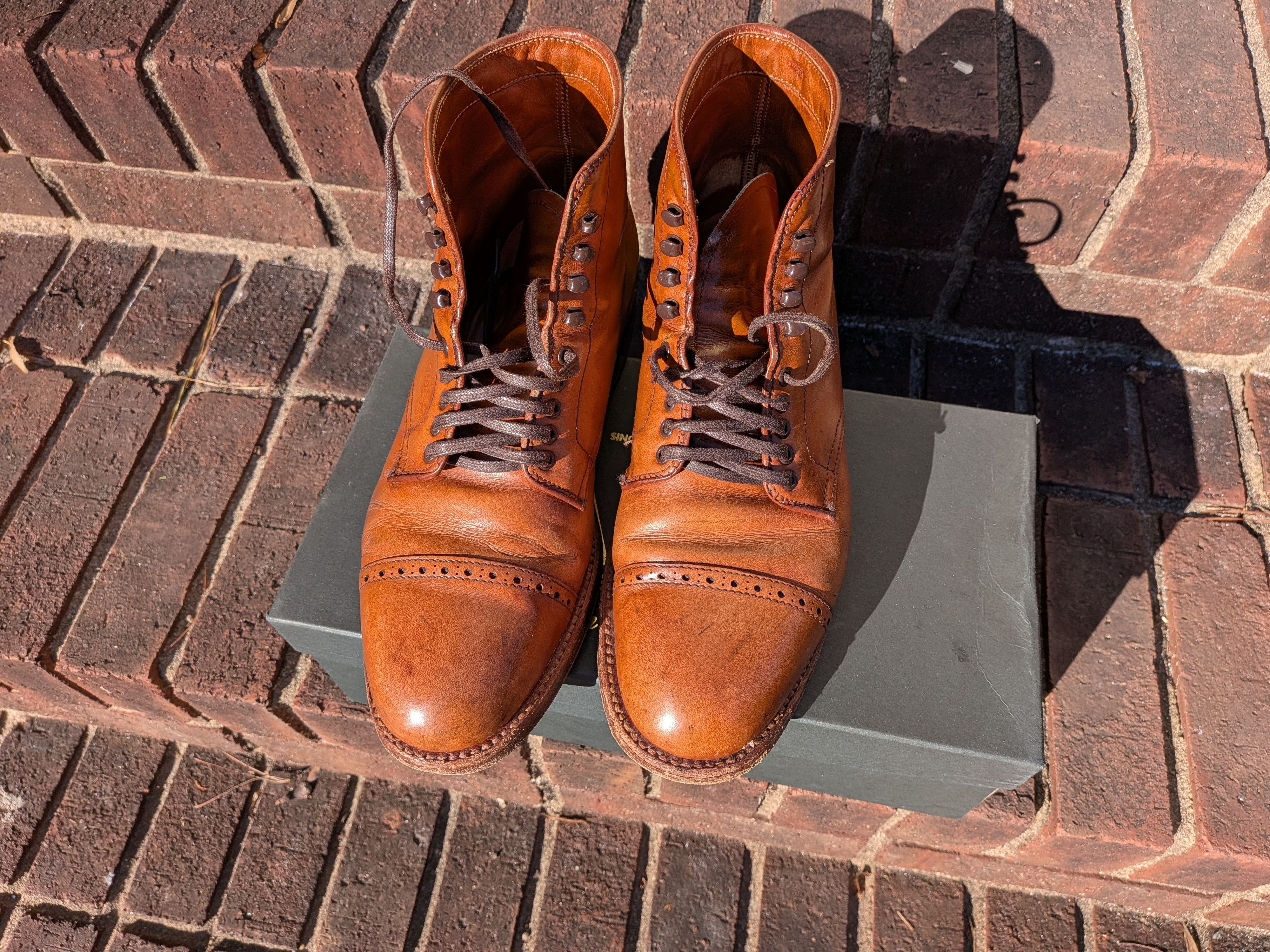 Alden × J.Crew Alden X J Crew Tan Captoe Boots Size US 7.5 / EU 40-41 - 14 Thumbnail