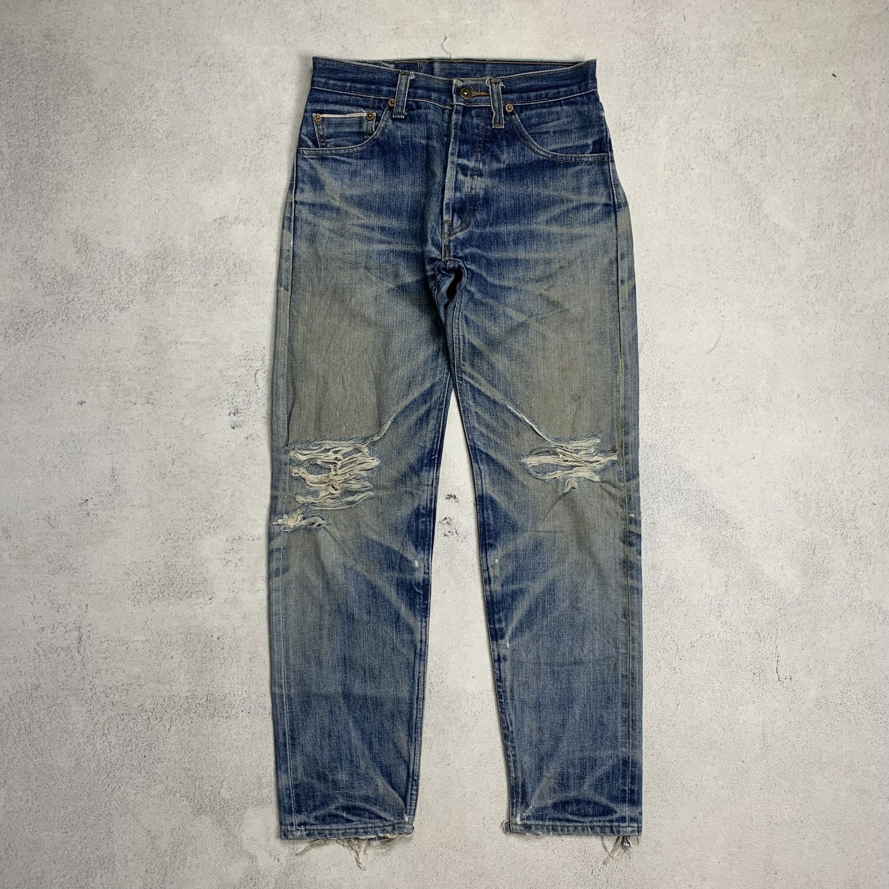 Levi's Vintage Levi's 501 Big E Selvedge Distressed Jeans Size US 27 - 1 Thumbnail