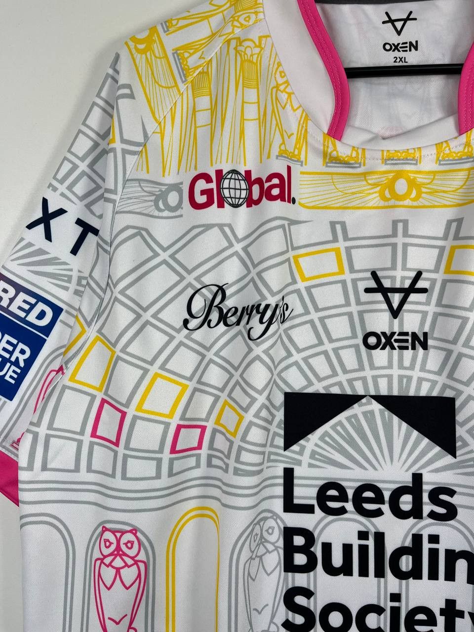 Other OXEN Leeds Rhinos Rugby League White Pink Jersey Size 2XL Size US XXL / EU 58 / 5 - 3 Thumbnail