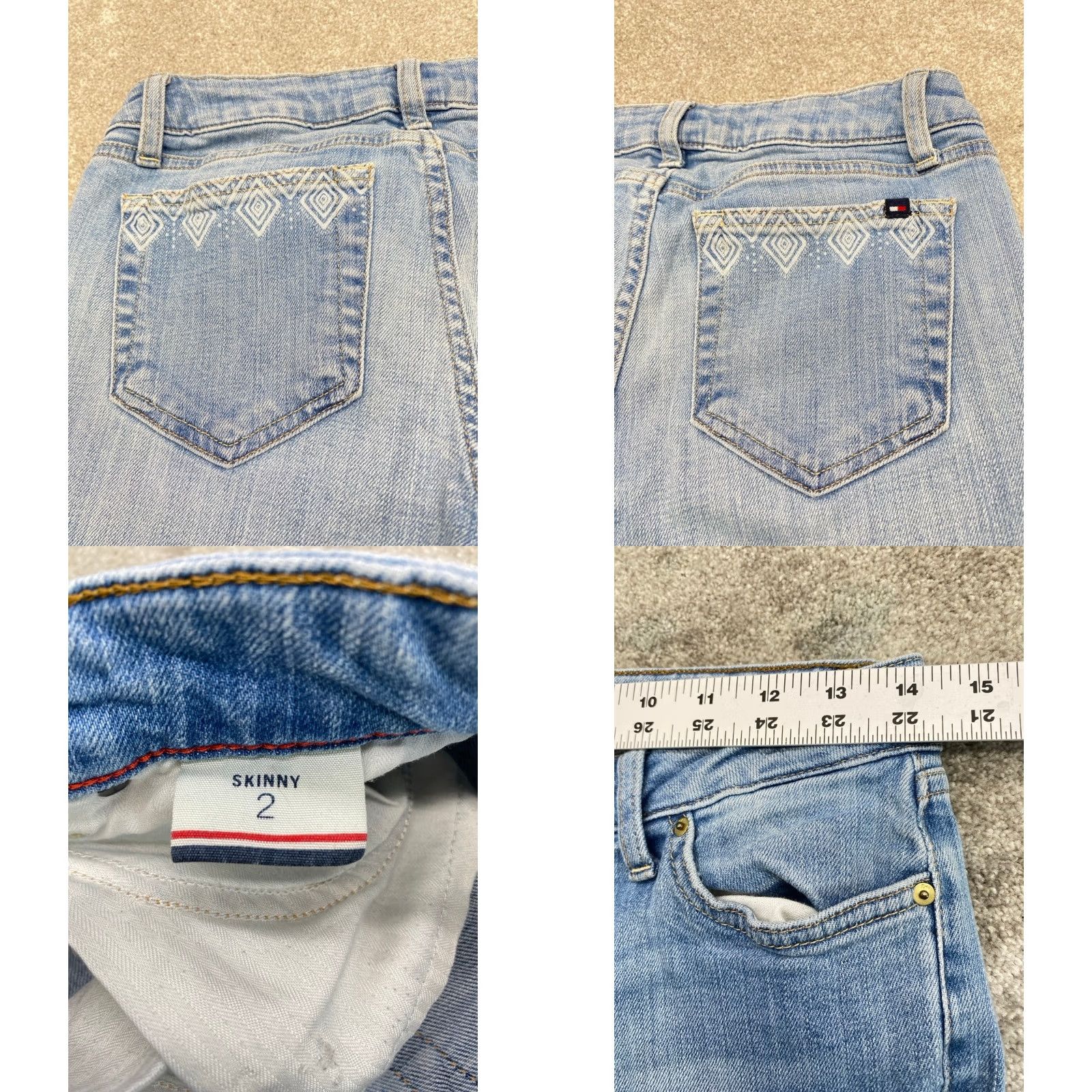 Tommy Hilfiger Tommy Hilfiger Jeans Womens Size 2 Blue Denim Skinny Nice Fade 6178 Jeans Women Slim 28 in Inseam 30 in (Blue) Size 26" / US 2 / IT 38 - 8 Thumbnail