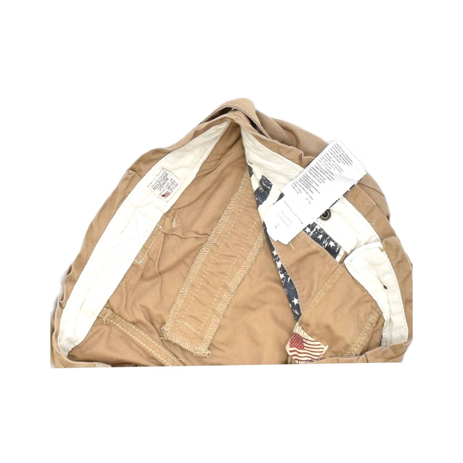 Tommy Hilfiger TOMMY HILFIGER Womens Slim Capri Trousers Beige Cotton W29 L23 Size 29" - 3 Thumbnail