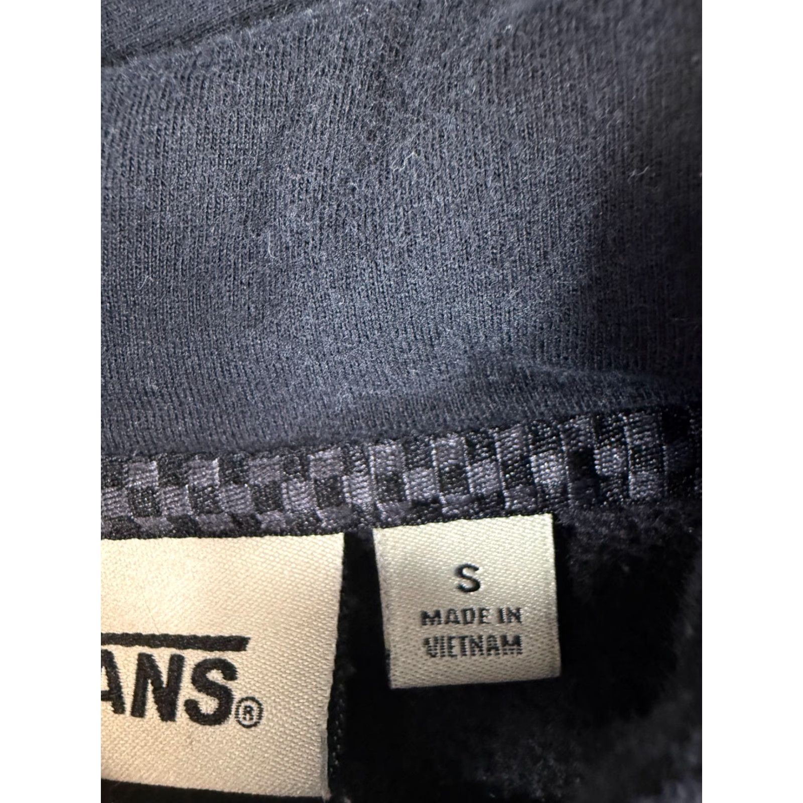 Vans VANS Hooded Sweatshirt Mens S Black Gray Colorblock Checkerboard Zip Up Pockets Size US S / EU 44-46 / 1 - 6 Thumbnail