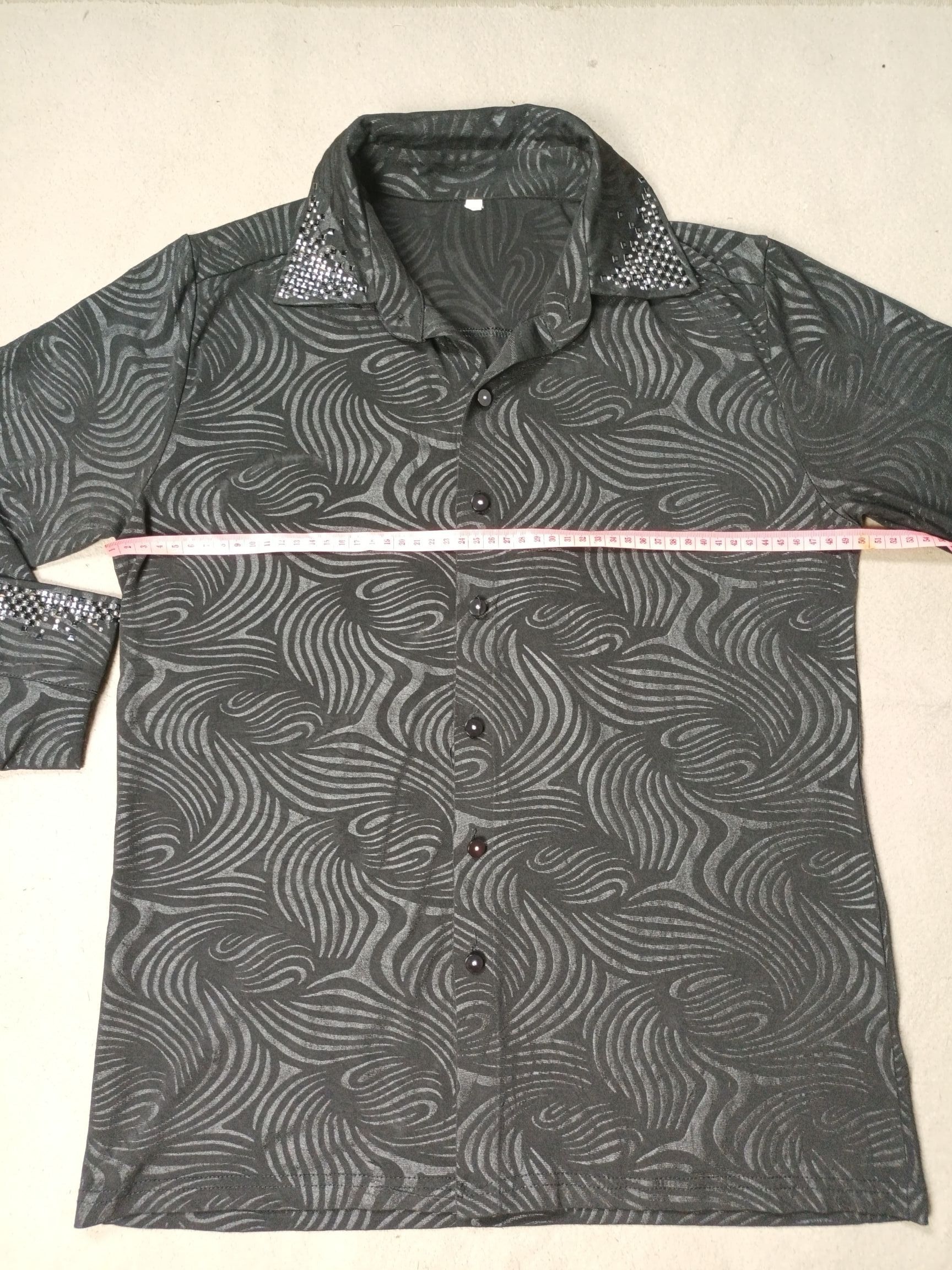 Japanese Brand Women Printed Black Button Long Sleeve Blouse Size L / US 10 / IT 46 - 6 Thumbnail