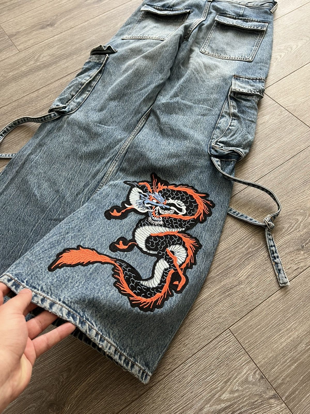 Vintage Vintage Y2K Dragon Baggy Jeans Cargo Pants Wide Leg Size US 30 / EU 46 - 7 Thumbnail