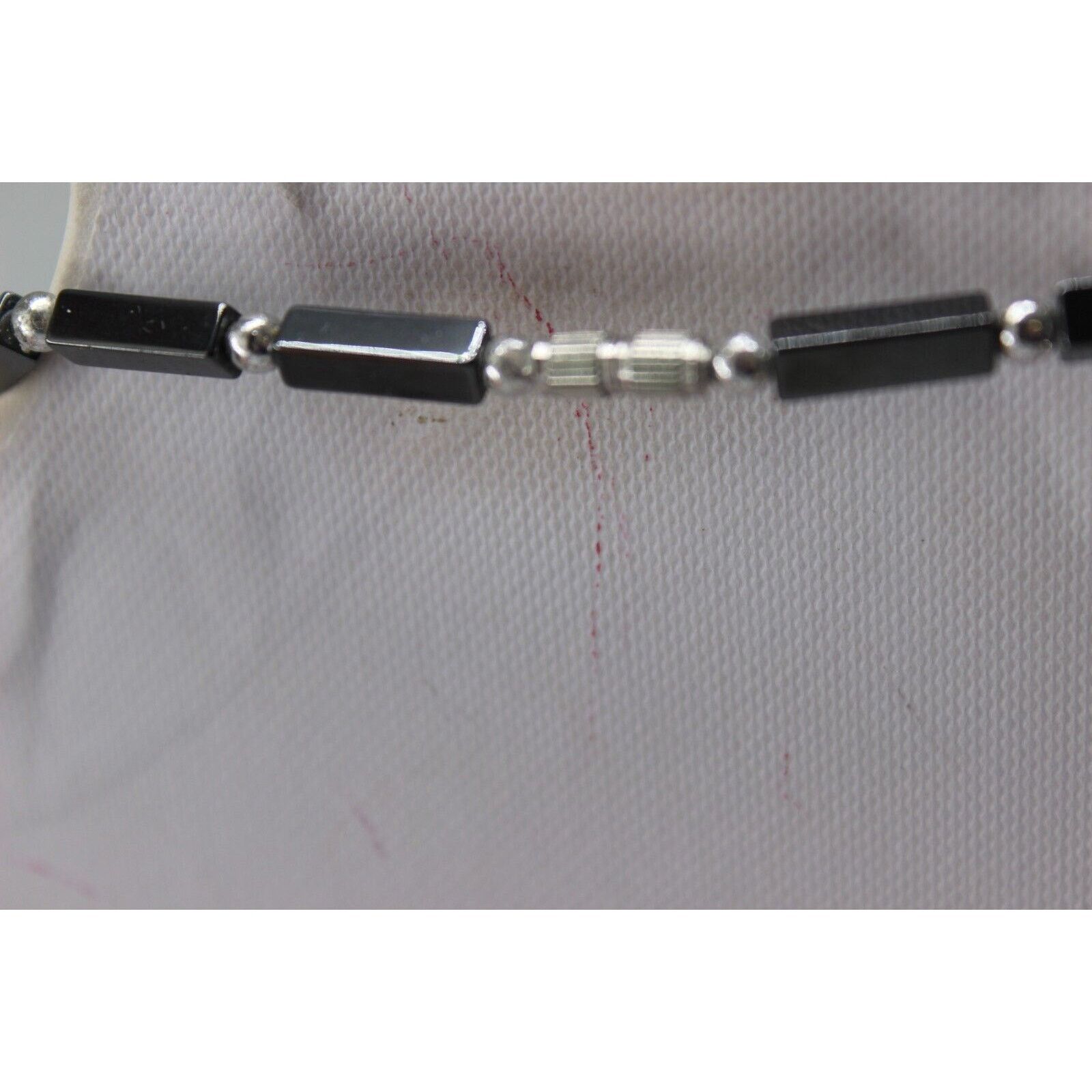 Other Hematite Christian Cross Pendant Long Round Silvertone Beads Size ONE SIZE - 4 Thumbnail