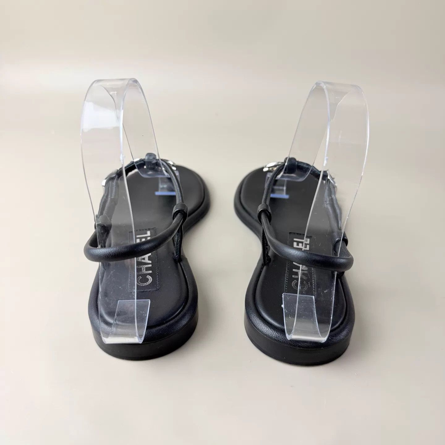Chanel Chanel Black Silver Double C Silver Buckle Sandals EU36 Size US 5.5 / IT 35.5 - 3 Thumbnail