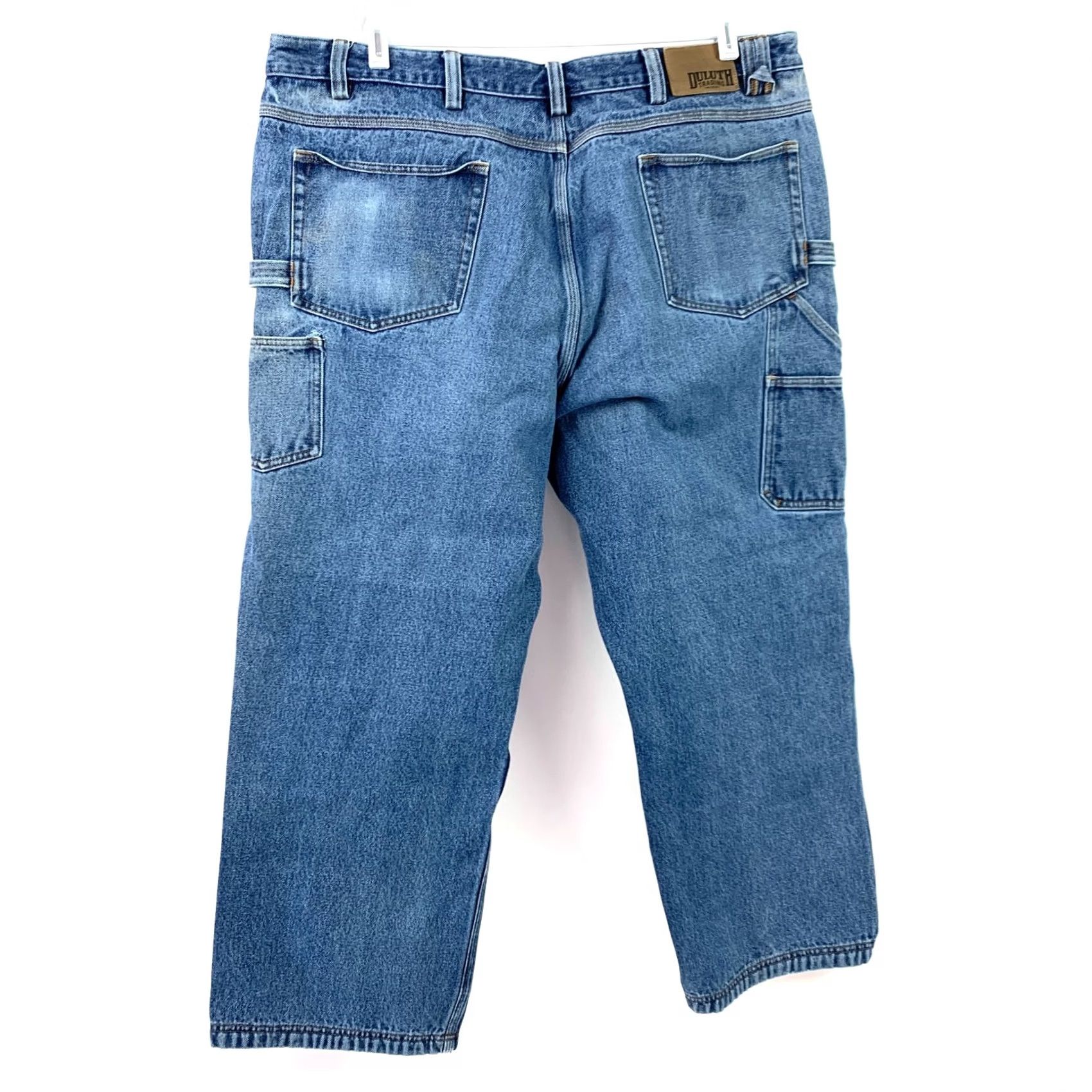 Duluth Trading Company Duluth Trading Co Mens Jeans 44x30 Blue Denim Carpenter Straight PATCHED Size US 44 / EU 60 - 4 Thumbnail