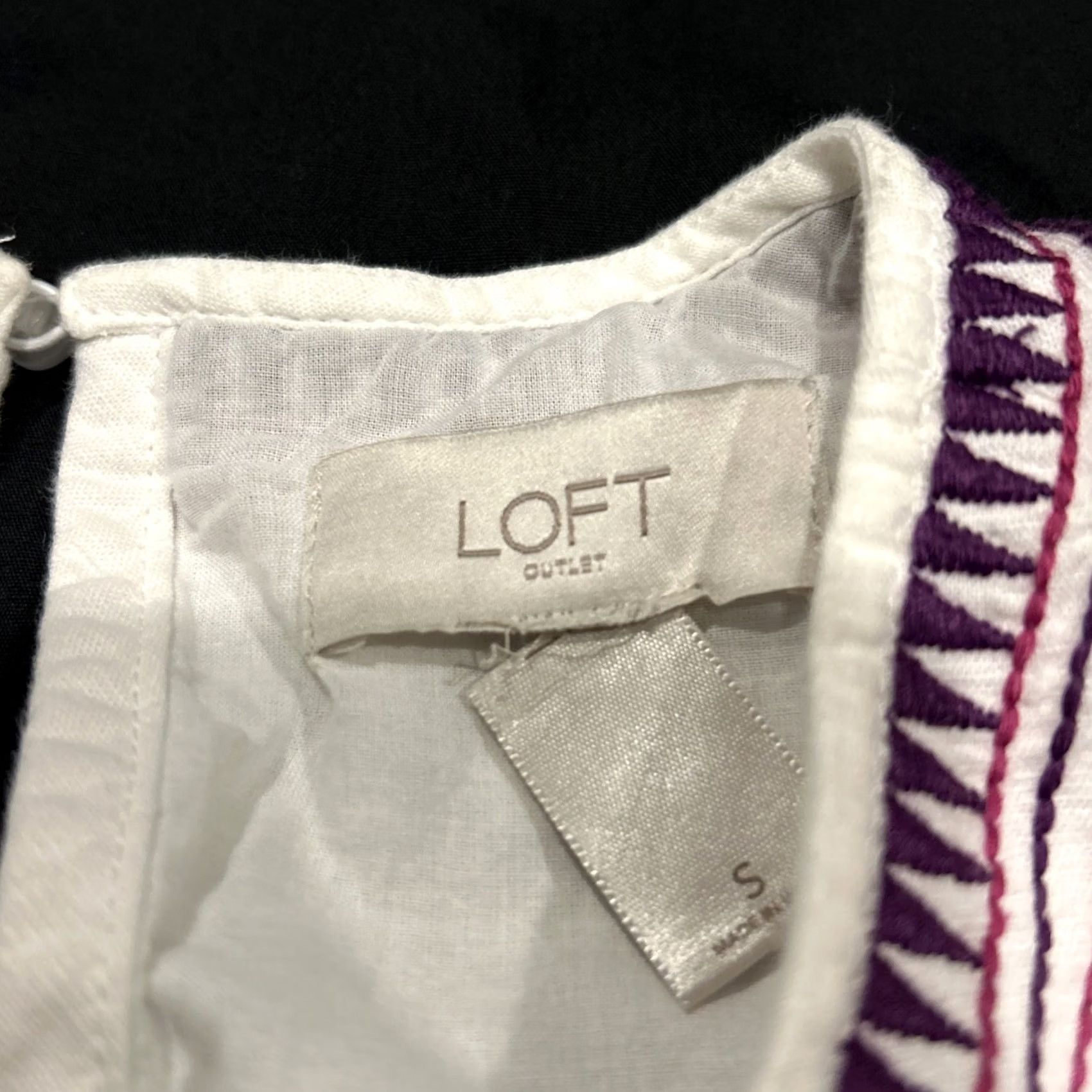 Loft LOFT Women’s S White Sleeveless Lined A-Line Dress Casual Knitted Cotton Blend Knee Length Round Neck Vintage No Size S / US 4 / IT 40 - 2 Thumbnail