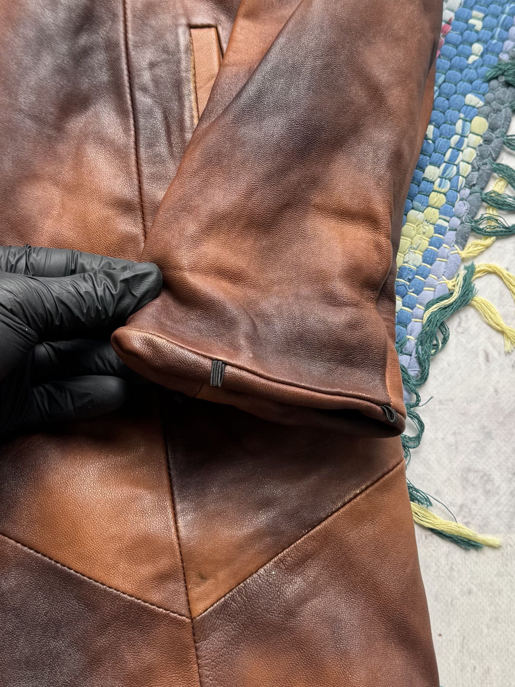 Vintage Vintage Faded Leather Coat A8(V1)D15 Size S / US 4 / IT 40 - 4 Thumbnail