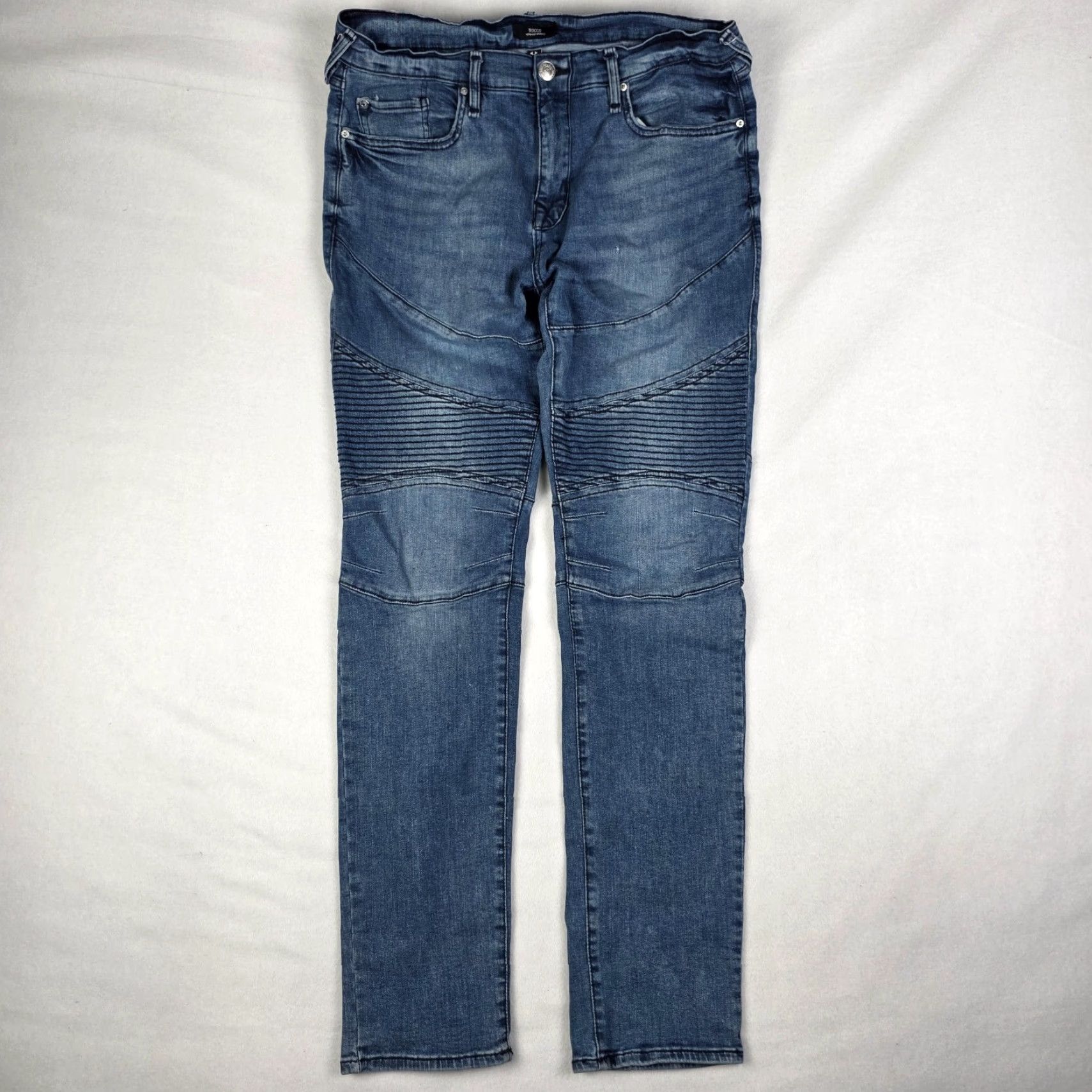 True Religion True Religion Jeans Mens 34x34 Skinny Stretch Denim Rocco Moto Grunge Black Blue Regular Slim 5-Pocket Distressed Logo Vintage No N/A Size US 34 / EU 50 - 2 Thumbnail
