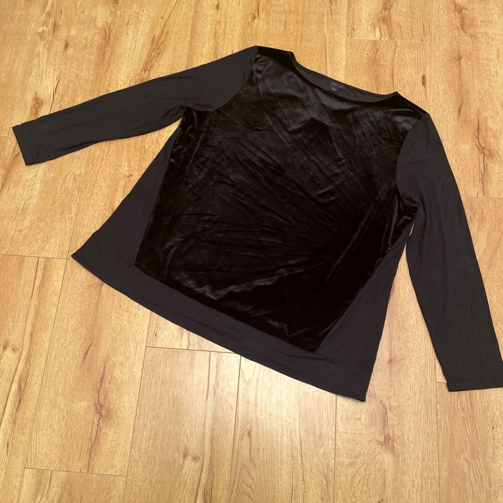 J. Jill J. Jill Wearever Velvet jersey Tunic Top Womens XL Black Leglook Boho Blouse Size XL / US 12-14 / IT 48-50 - 2 Thumbnail