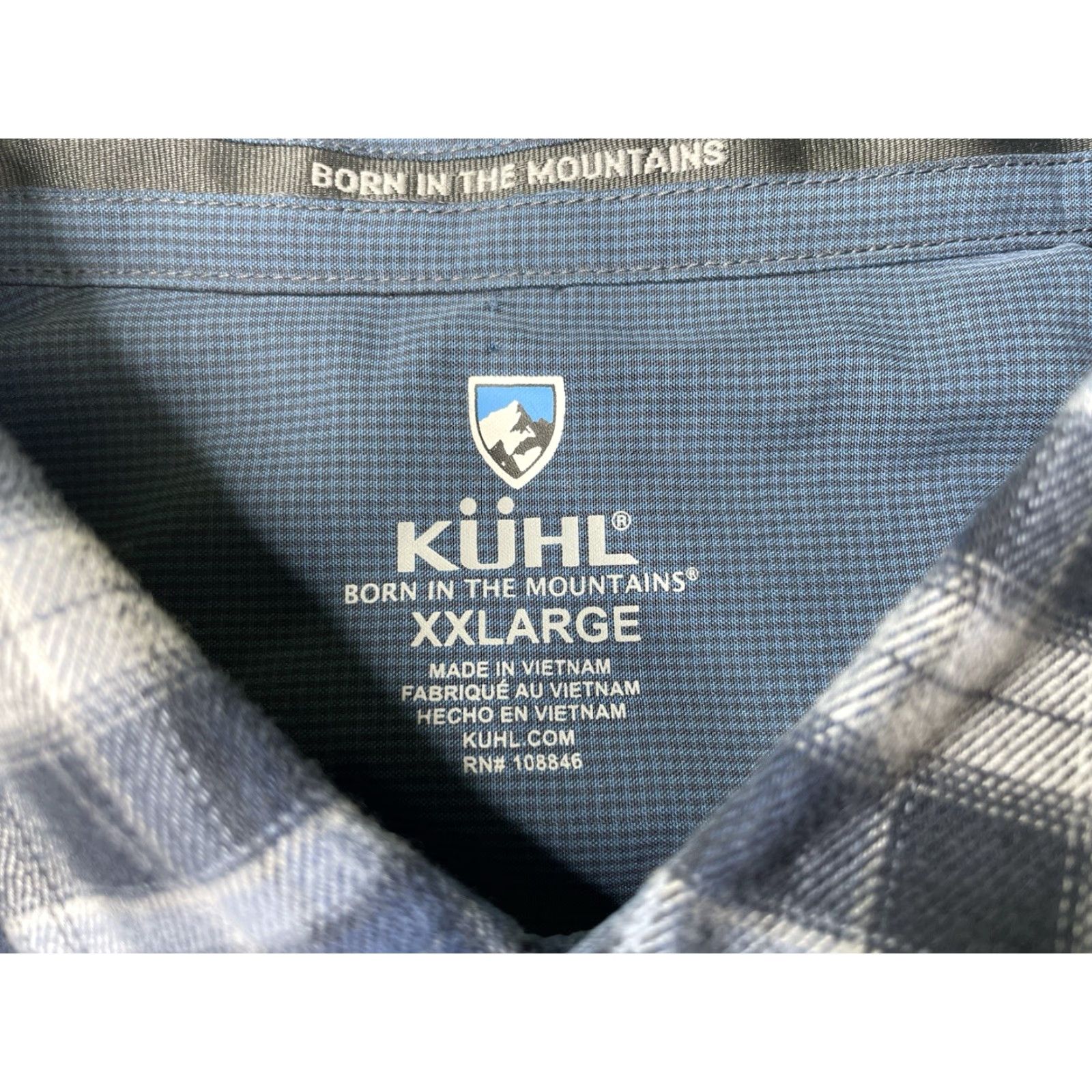 Vintage Kuhl Flannel Shirt Mens 2XL Blue Plaid Button-Up Pockets Long Sleeve Size US XXL / EU 58 / 5 - 3 Thumbnail