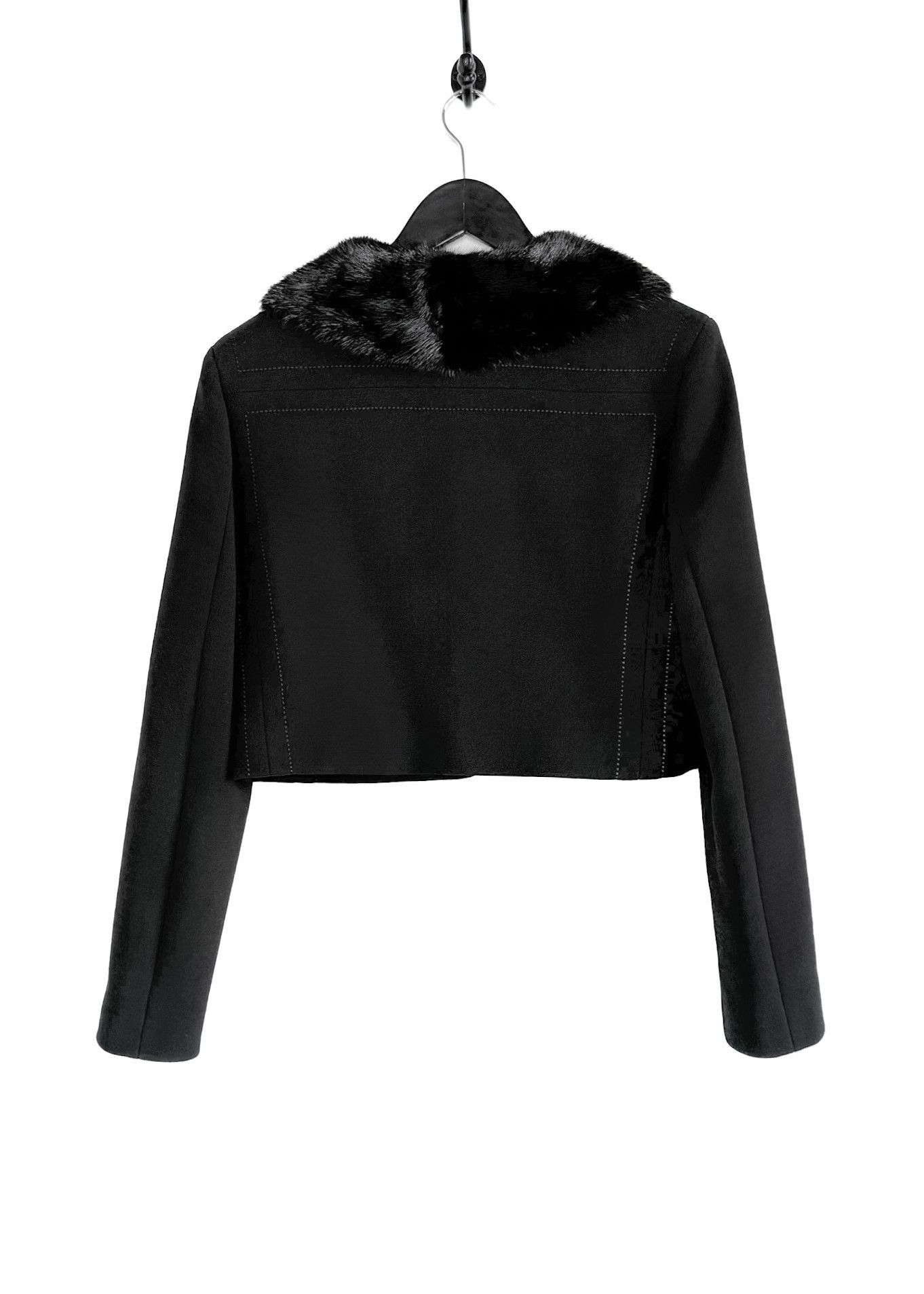 RED Valentino RED Valentino Black Mink Fur Accent Wool Blazer Size M / US 6-8 / IT 42-44 - 4 Thumbnail