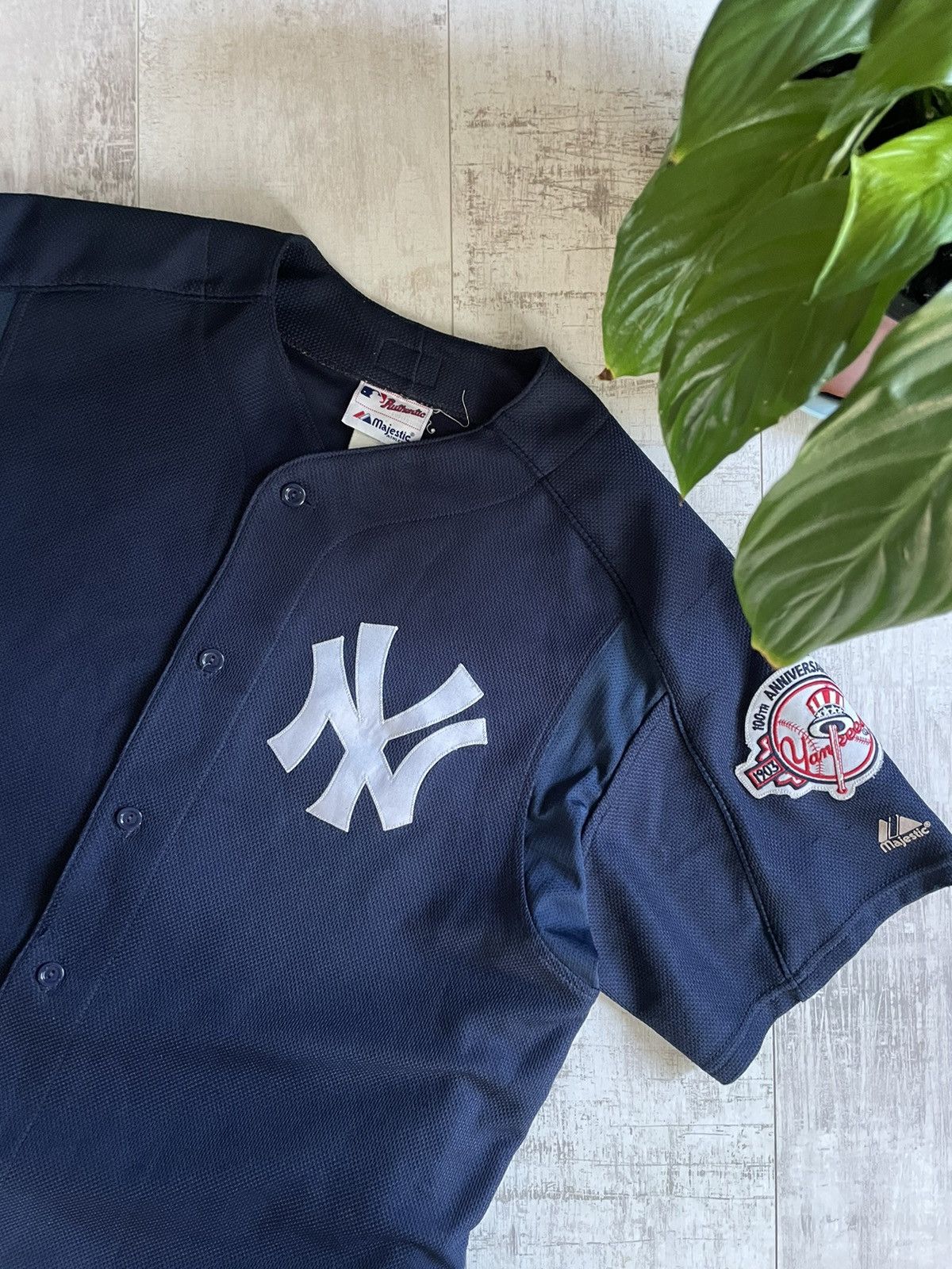 MLB × Majestic × New York Yankees Vintage New York Yankees Jersey 100th Anniversary 2003 Size US XL / EU 56 / 4 - 2 Thumbnail