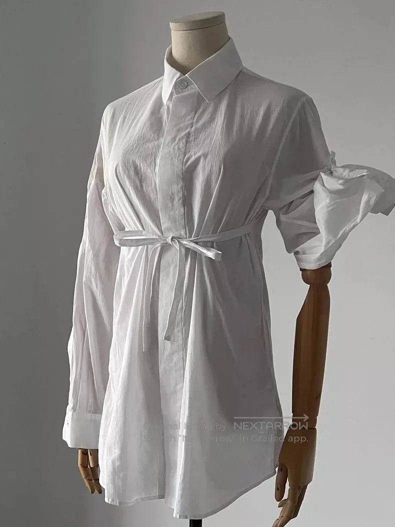 Ann Demeulemeester White Shirt with Unique Sleeve Design. Size US S / EU 44-46 / 1 - 1 Thumbnail