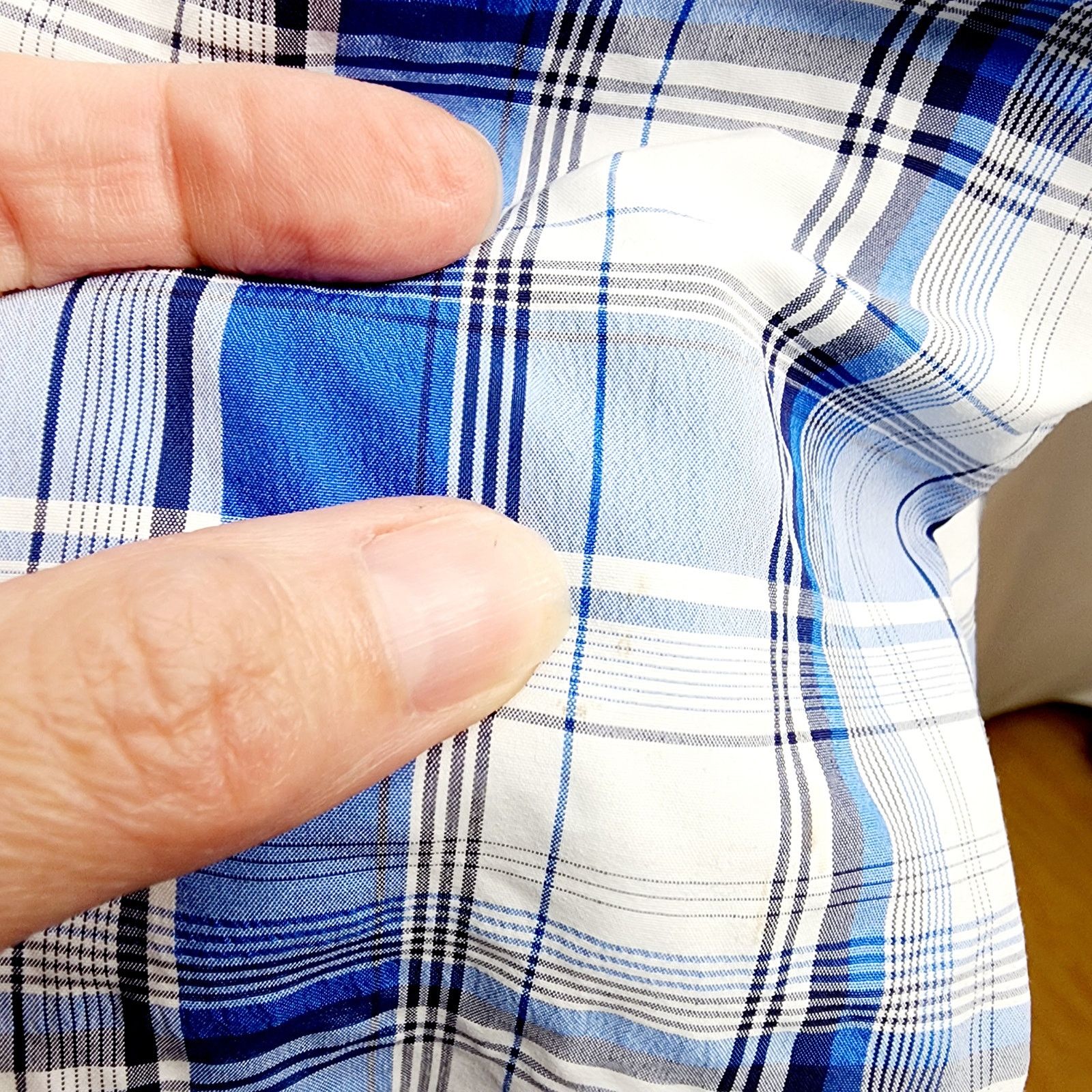 Wrangler Wrangler Men's Blue Plaid Short Sleeve Button Front Shirt Size US XXL / EU 58 / 5 - 8 Thumbnail