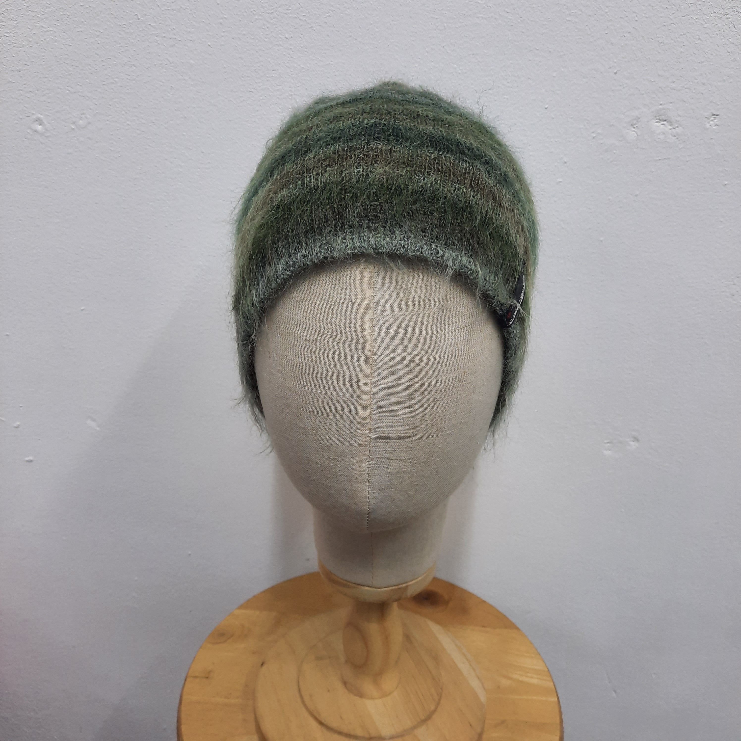 PPFM 🩻 C/plus japan gothic punk style stripes fur beanie hat Size ONE SIZE - 2 Thumbnail