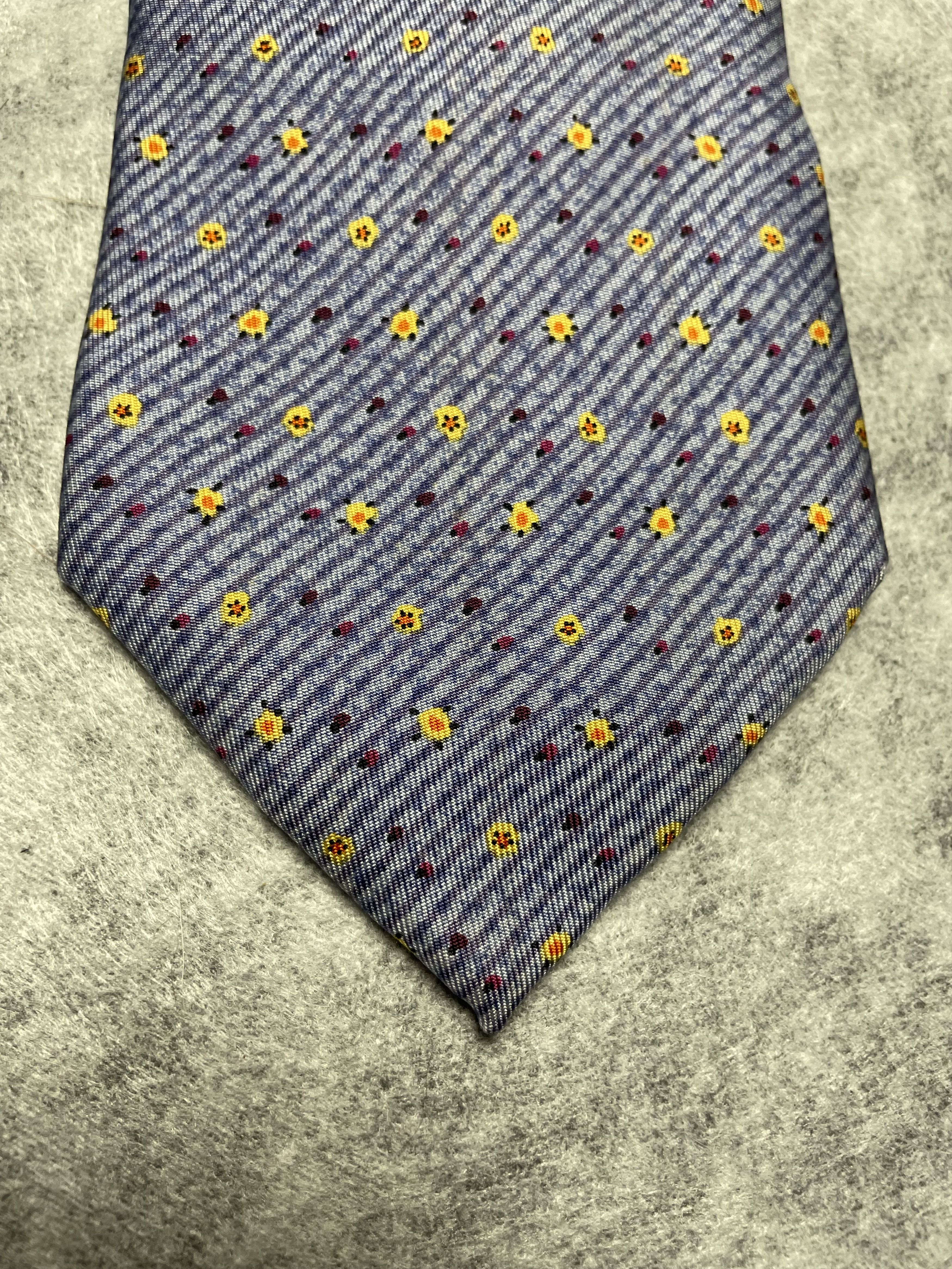 Hermes HERMES Paris 7945 MA Blue Strip Print Silk Tie Size ONE SIZE - 5 Thumbnail