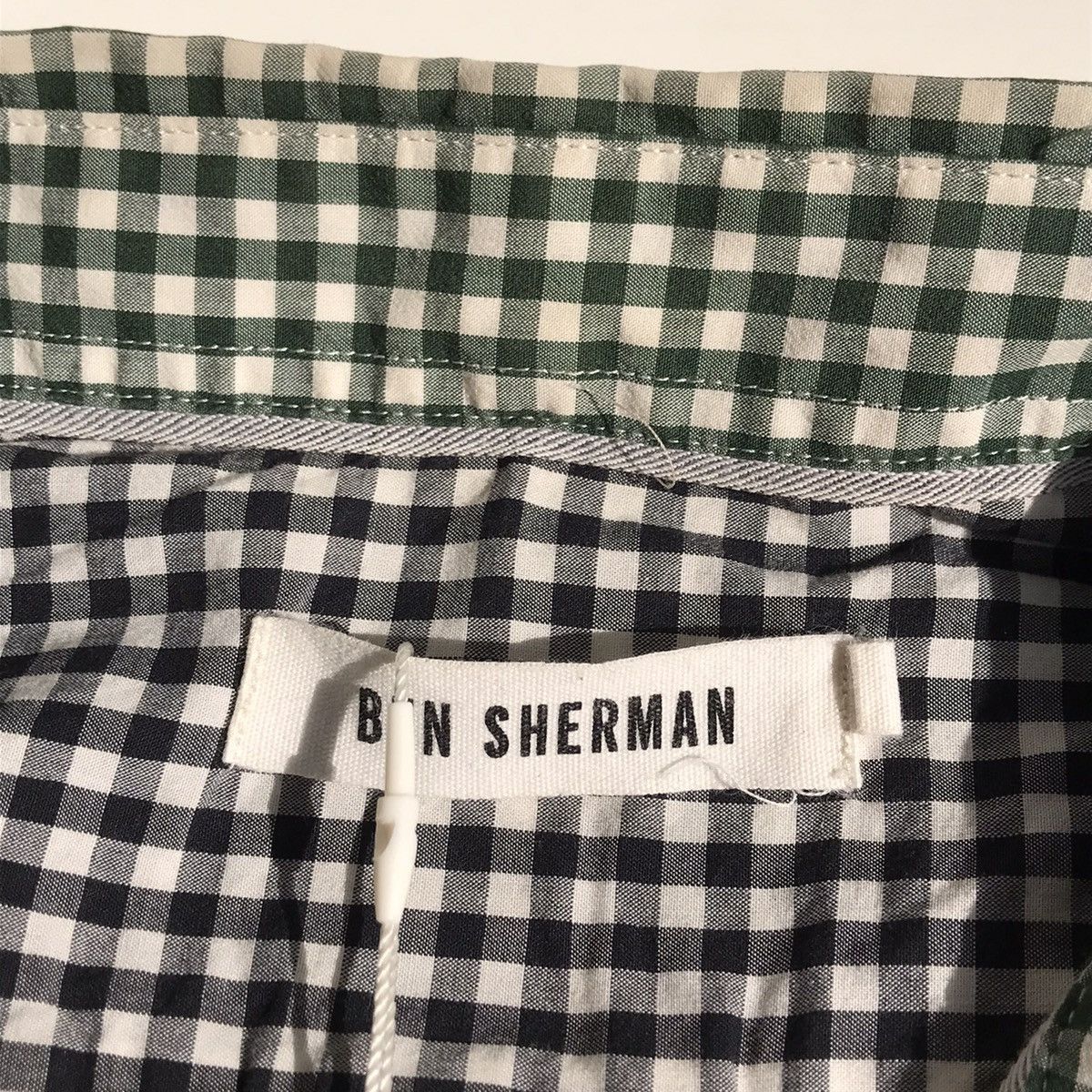 Ben Sherman × Vintage Ben Sherman Green Gingham Shirt Button Down Trimfit Short Size US S / EU 44-46 / 1 - 4 Thumbnail