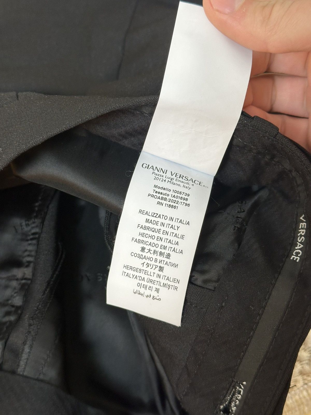 Versace 🔥 VERSACE Wide Leg Wool Blend Black Pants Trousers Size 26" / US 2 / IT 38 - 8 Thumbnail
