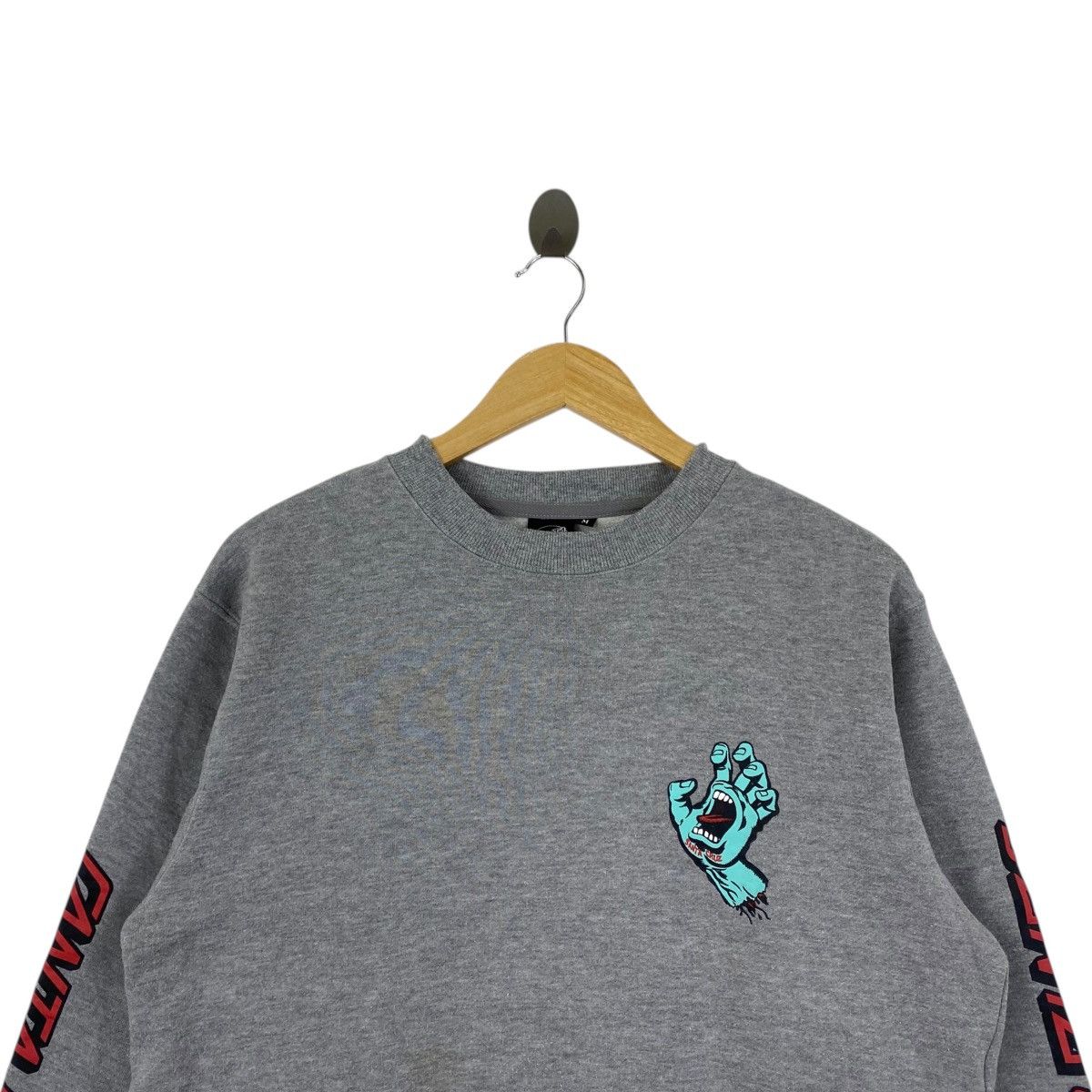 Santa Cruz Skateboards SANTA CRUZ Screaming Hand Crew Logo Print Grey Sweatshirt Size US M / EU 48-50 / 2 - 2 Thumbnail