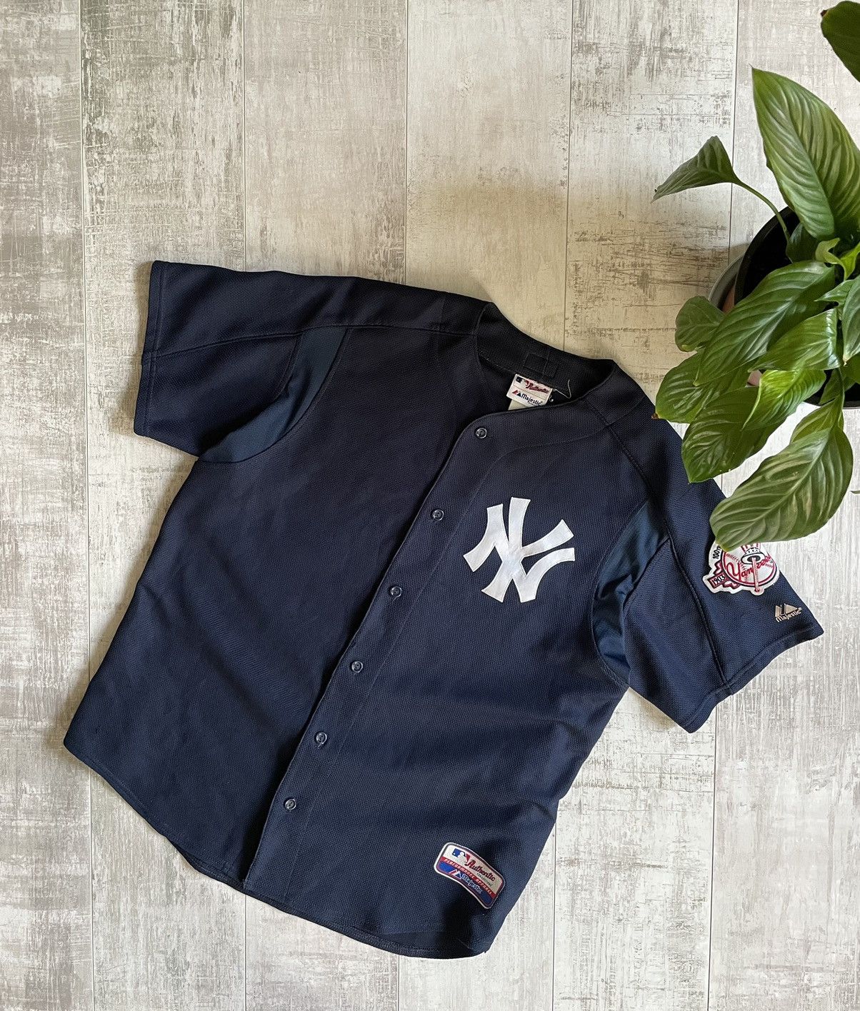 MLB × Majestic × New York Yankees Vintage New York Yankees Jersey 100th Anniversary 2003 Size US XL / EU 56 / 4 - 1 Thumbnail