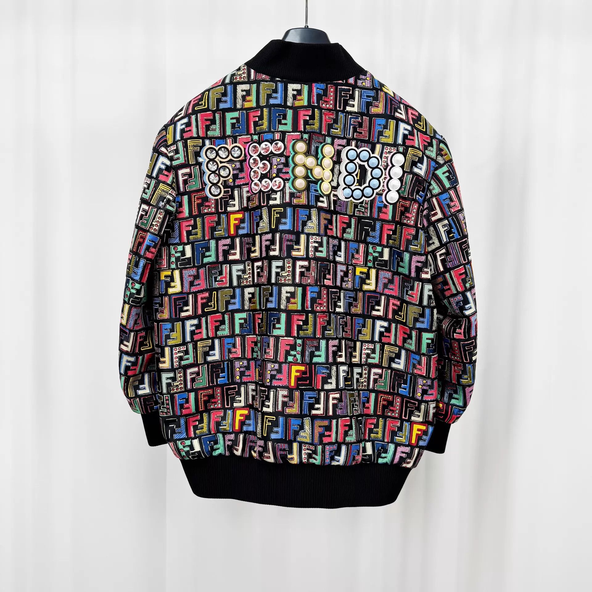 Fendi Fendi FF Monogram Studded Embroidered Letter Jacket 38 New Size XS / US 0-2 / IT 36-38 - 2 Thumbnail