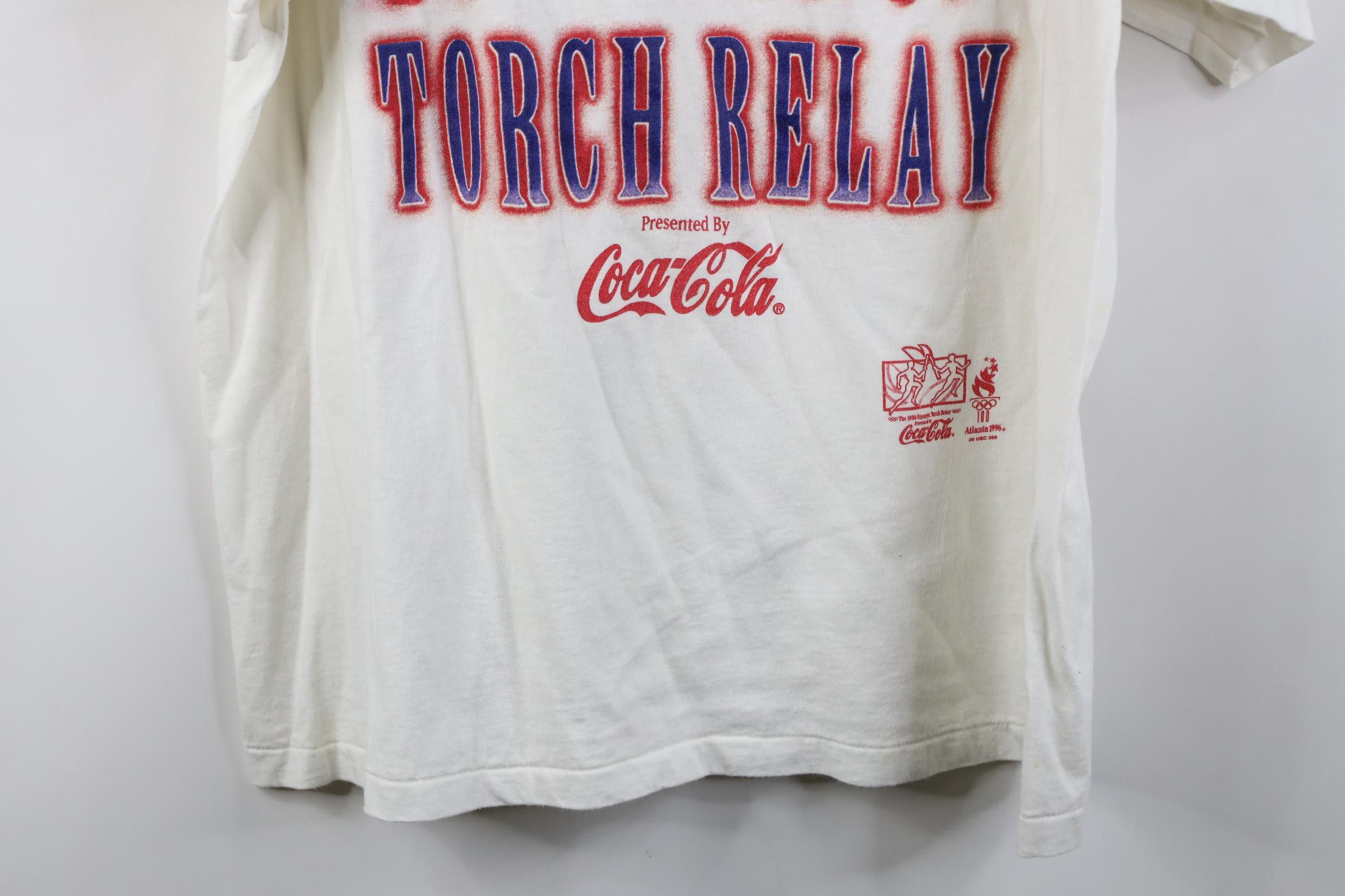 Vintage Vintage 90s 1996 Olympics Coca Cola Short Sleeve T-Shirt Size US XL / EU 56 / 4 - 3 Thumbnail