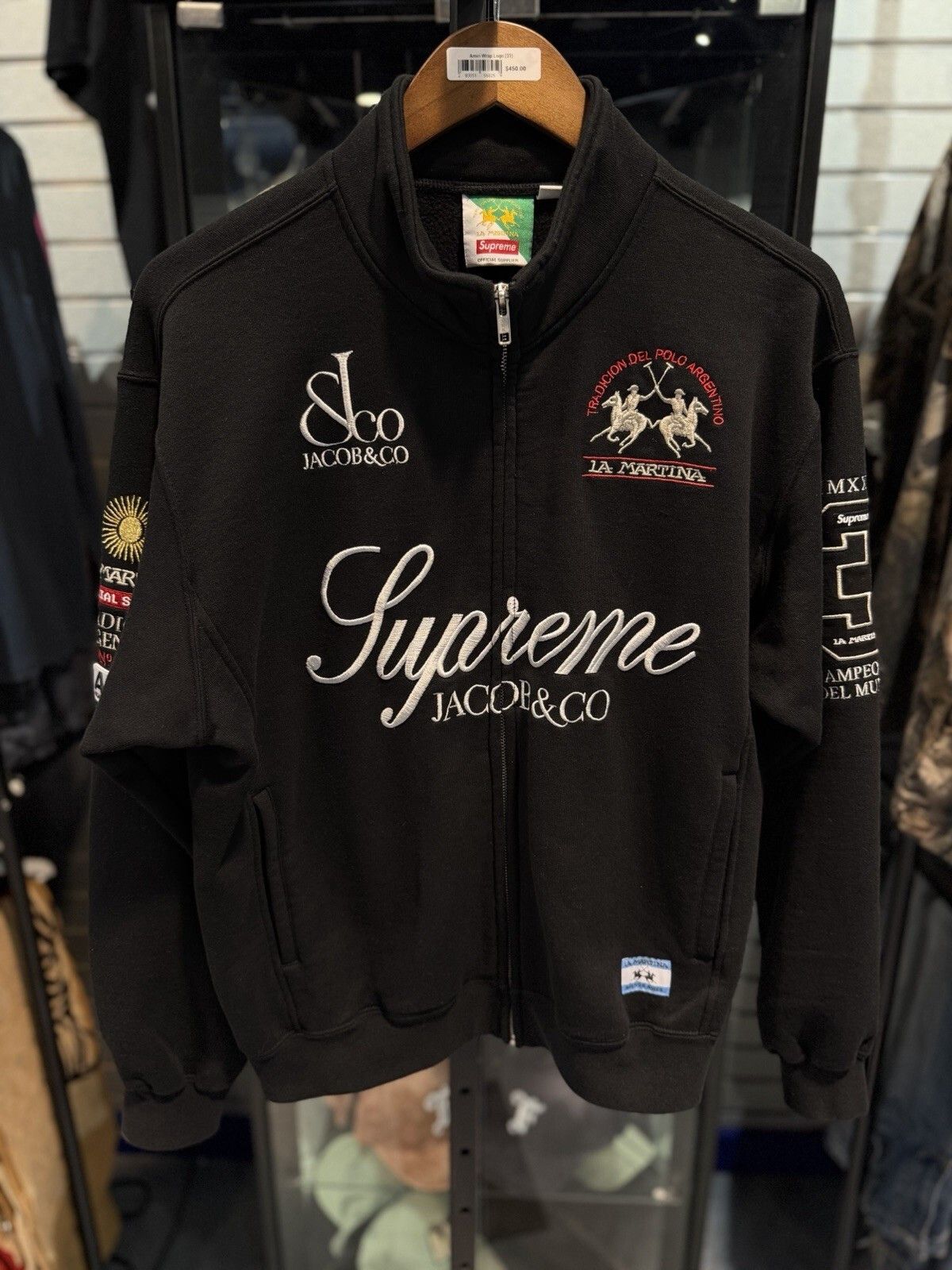 Supreme SS26 Supreme La Martina Jacob & Co Zip Up Sweatshirt Black
