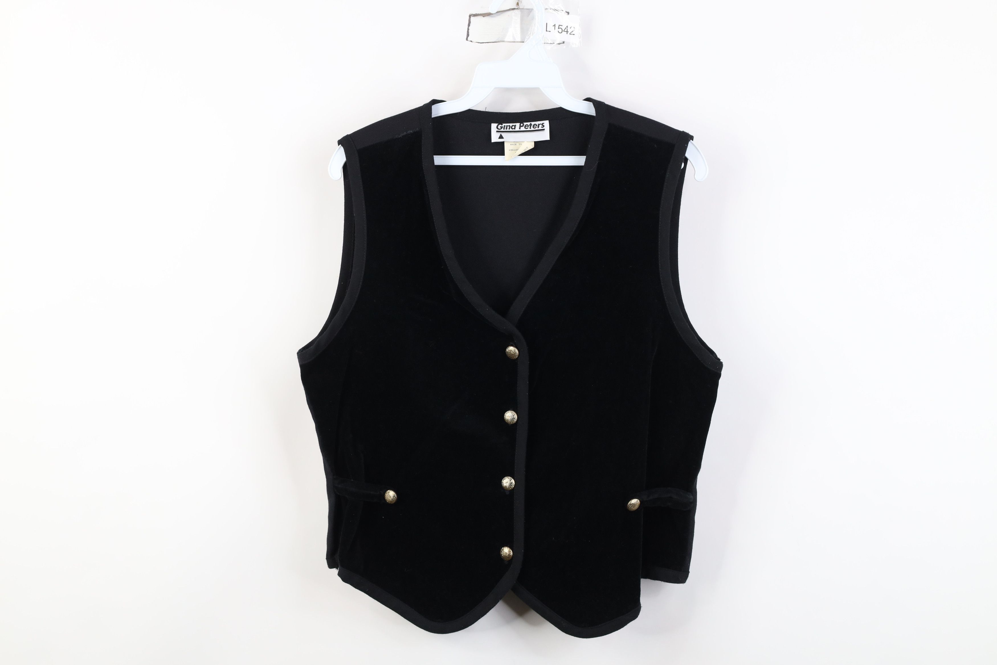 Vintage Vintage 90s Streetwear Velvet Velour Vest Jacket Black USA Size M / US 6-8 / IT 42-44 - 1 Thumbnail