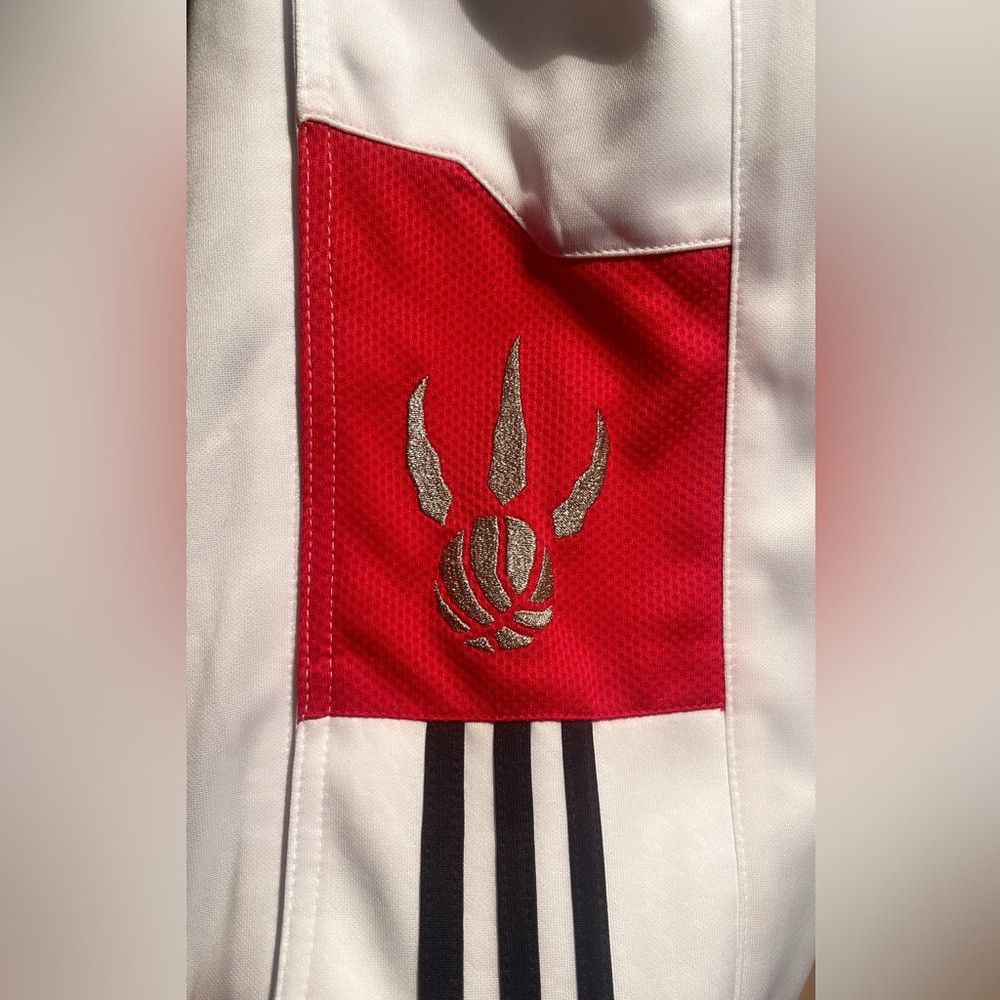 Adidas Adidas Toronto Raptors white warmup athletic tearaway pants Size US 34 / EU 50 - 4 Thumbnail