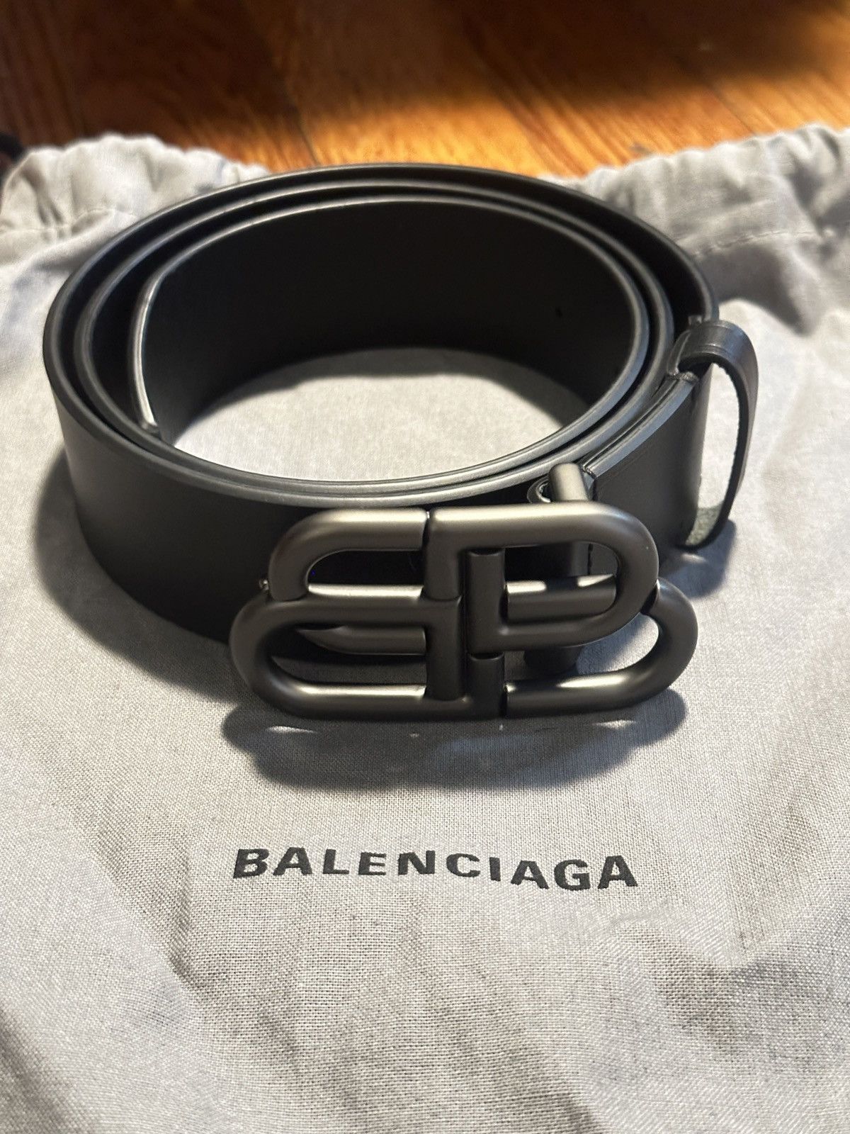 image of Balenciaga Bb Hourglass Large Belt in Black, Men's (Size 32)