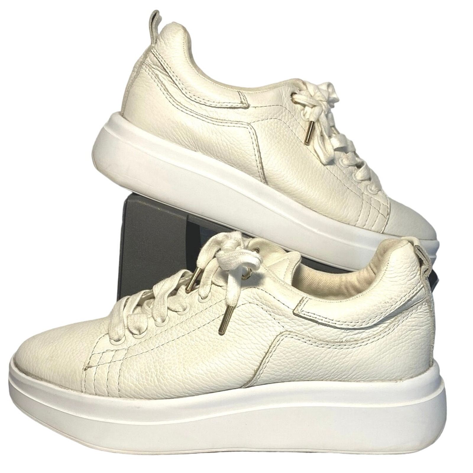 Zara Zara Platform Lace-up Leather Sneakers women 9-9.5 (euro 40) Size US 8 / EU 41 - 1 Thumbnail