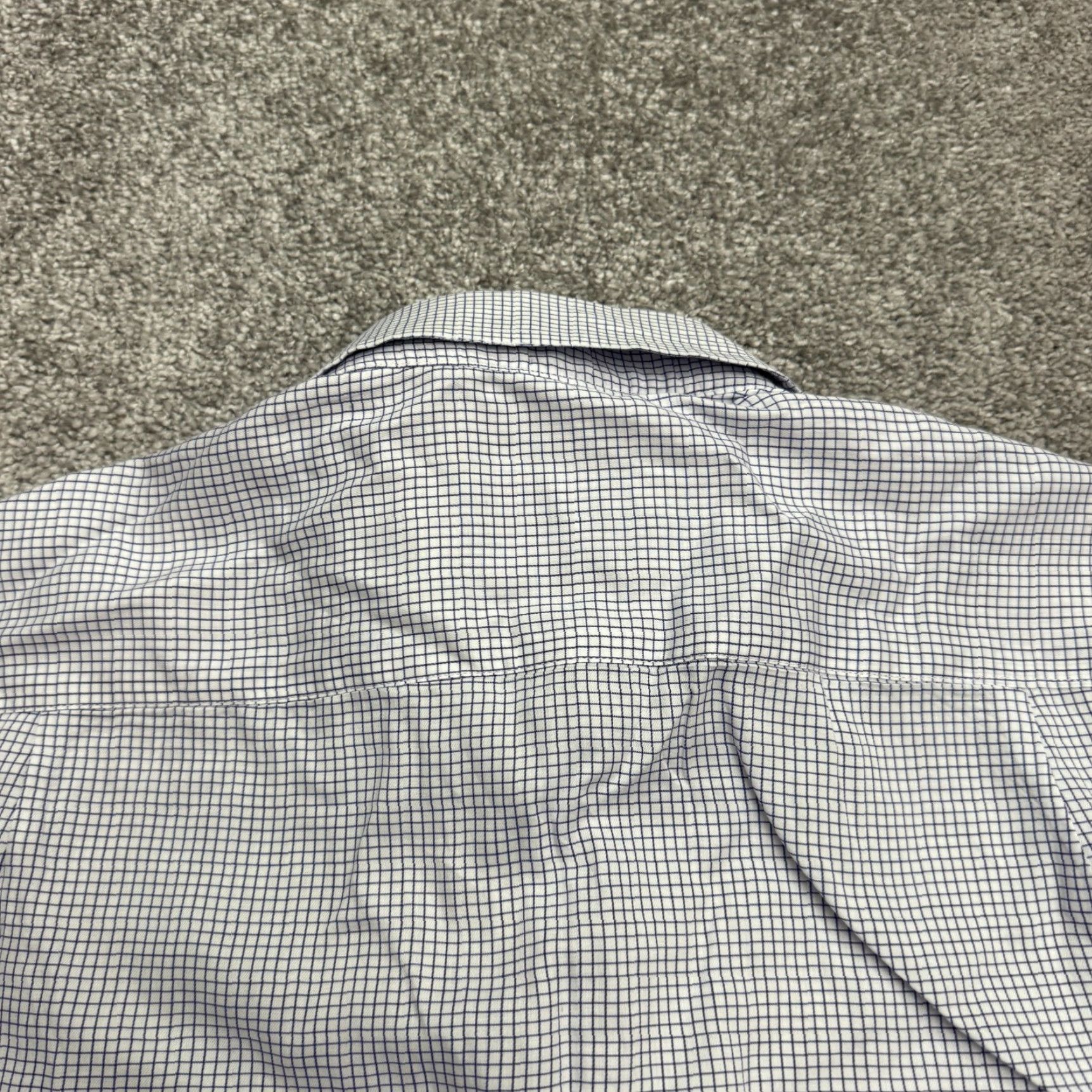 Vintage Chan Dress Shirt Mens Large Blue White Check Button Down Career Shirt Size 42R - 3 Thumbnail