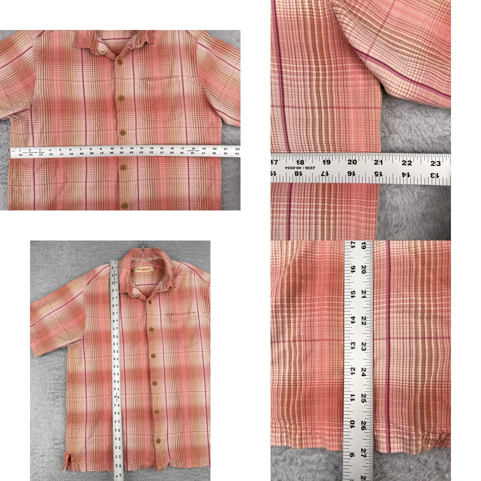 Tommy Bahama Tommy Bahama Shirt Men Large Pink Beige Plaid Button-Up 100% Silk Pocket Aloha Hawaiian Resort Casual Shirt Mens Size US L / EU 52-54 / 3 - 8 Thumbnail