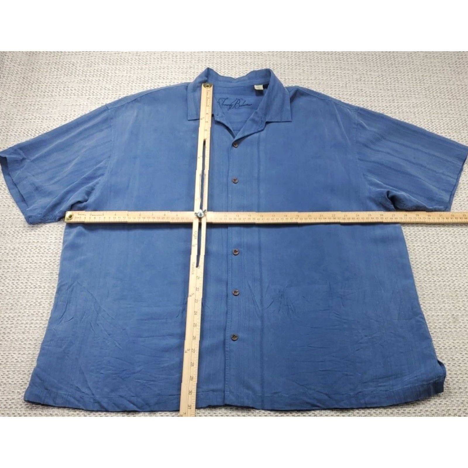 Tommy Bahama Tommy Bahama Shirt Mens 2XL Silk Blue Floral Stripe Pattern Camp Hawaiian Button-Up Casual Size US XXL / EU 58 / 5 - 7 Thumbnail
