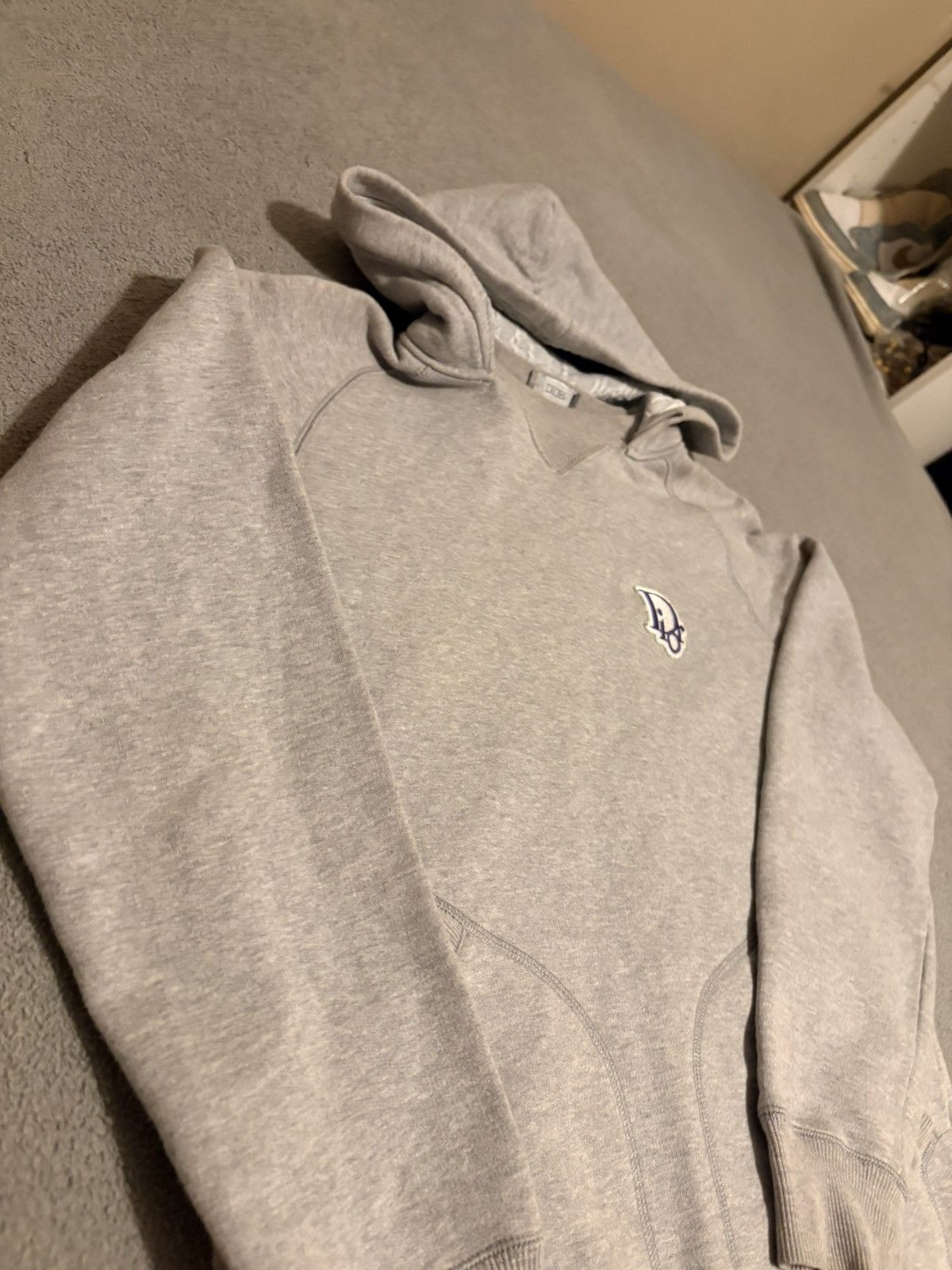 Dior DIOR Heather Gray Mens Hoodie with Logo Patch XXS Size US XXS / EU 40 - 2 Thumbnail