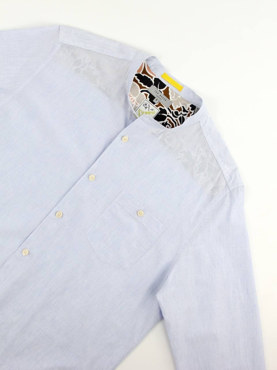 Ted Baker TED BAKER Collarless shirt made of linen and cotton Size US XL / EU 56 / 4 - 7 Thumbnail