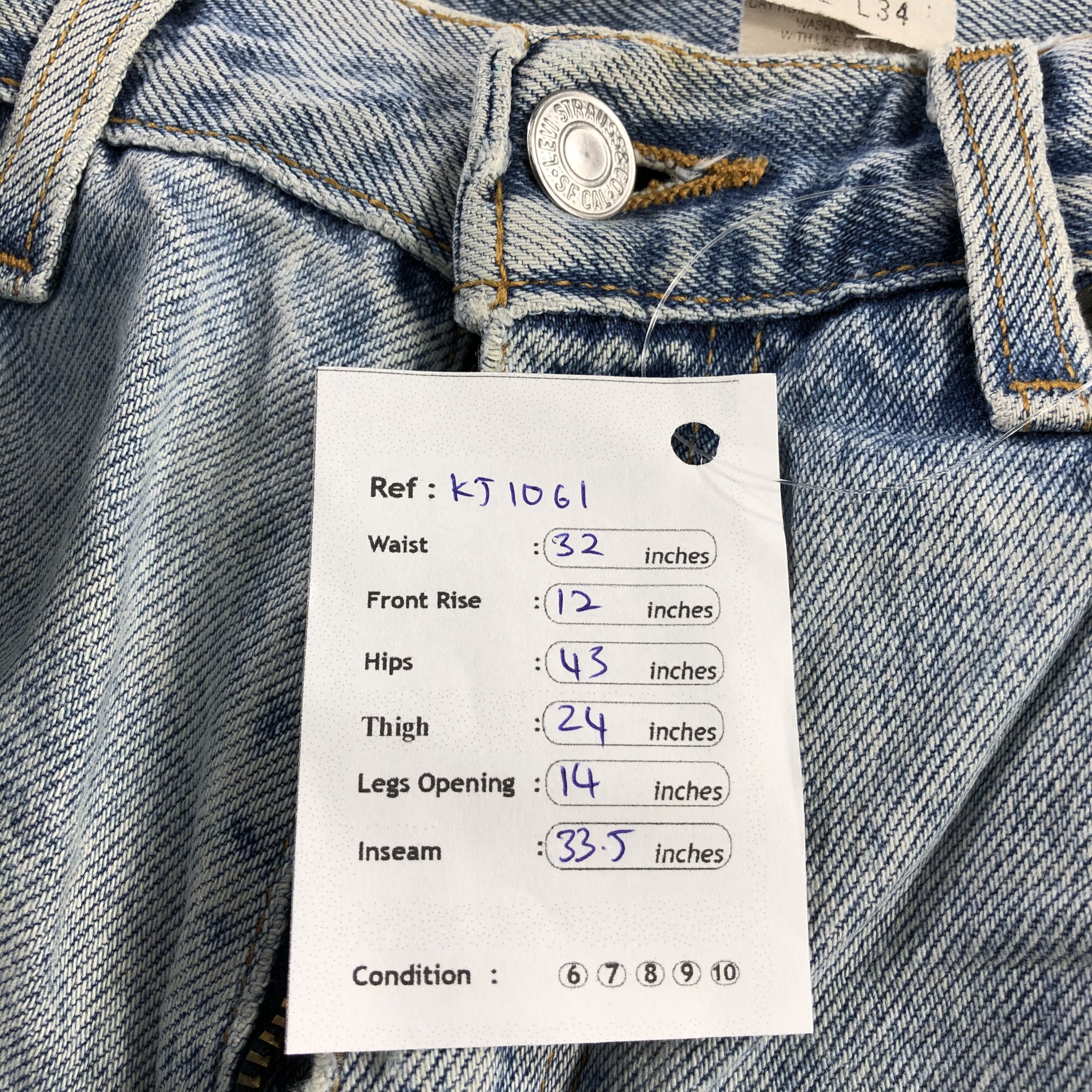 Levi's Vintage Levi's 901 Jeans Dirty Wash Denim KJ1061 Size US 32 / EU 48 - 20 Thumbnail