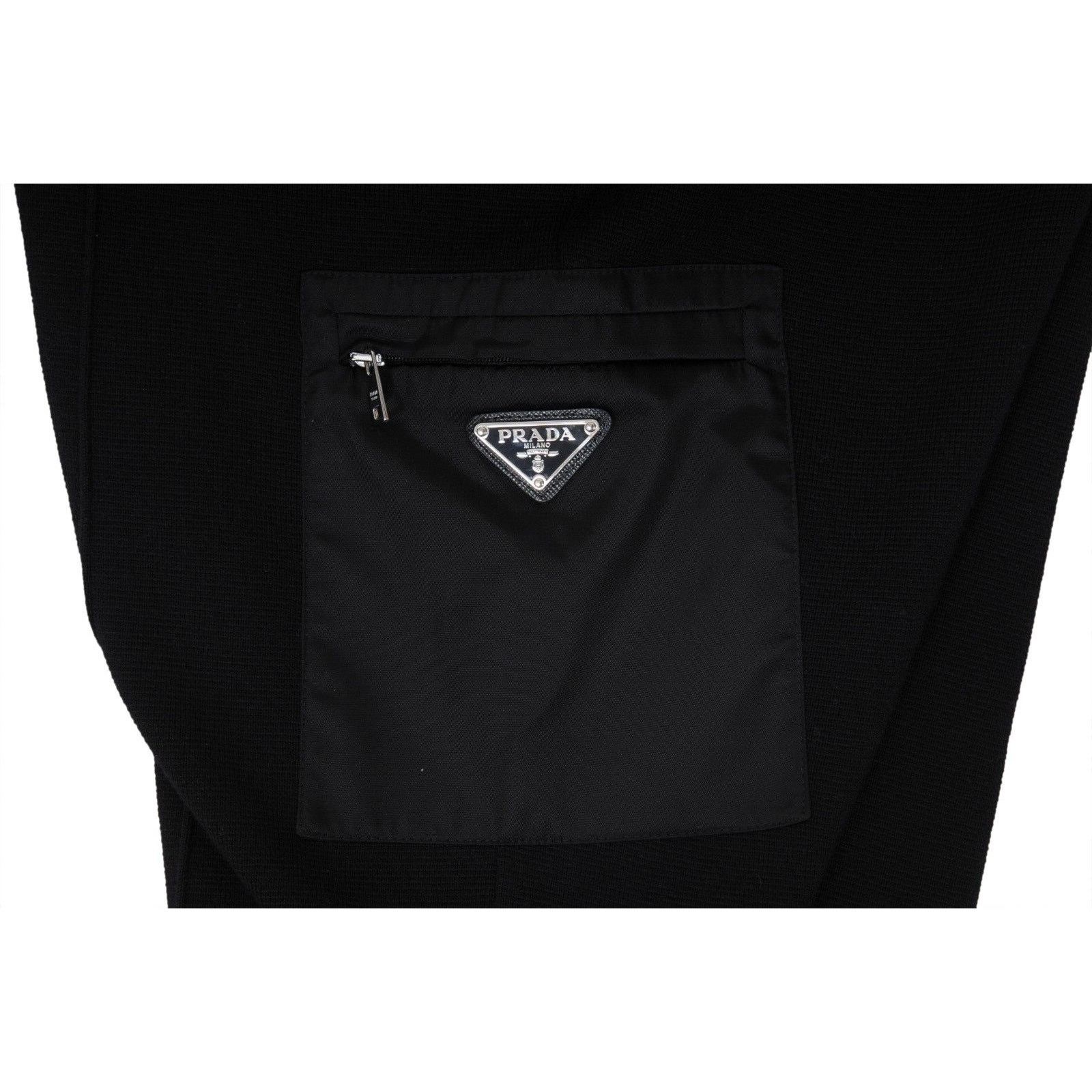 Prada Re Nylon Cargo Pants Black Wool Logo - 02396 Size US 36 / EU 52 - 12 Thumbnail