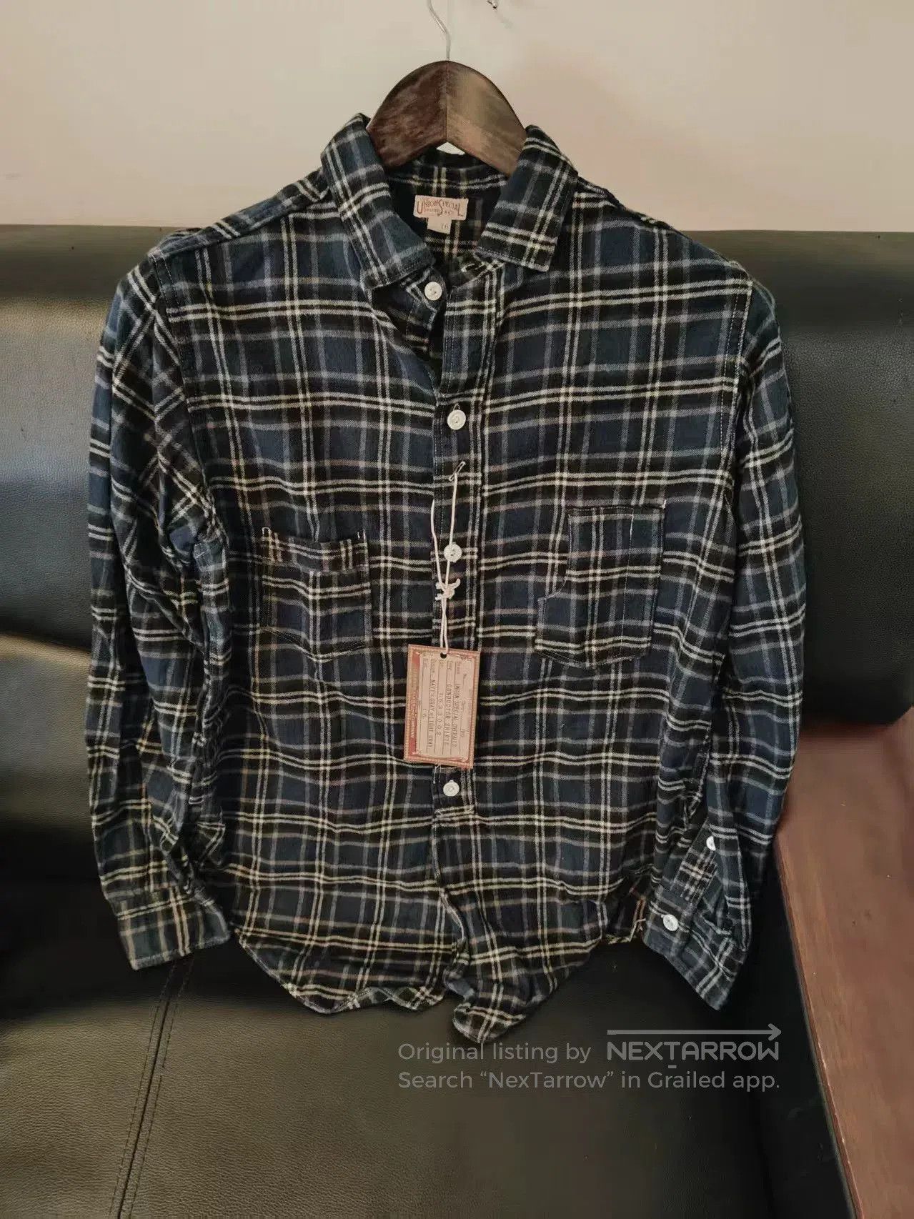 Freewheelers Navy Gray Wool Shirt by Freewheelers. Size US XL / EU 56 / 4 - 6 Thumbnail