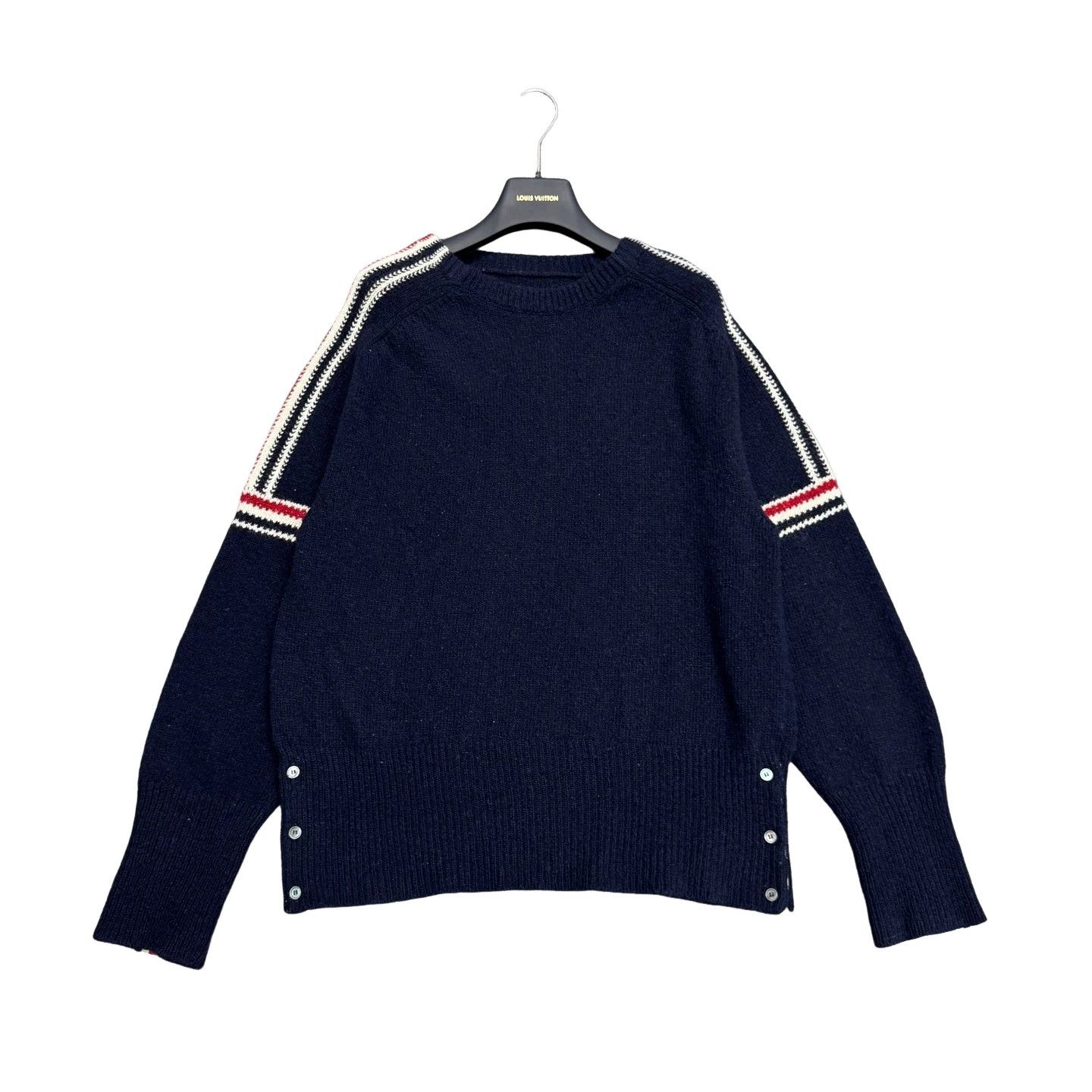 Thom Browne Thom Browne Stripe Trim Wool Mohair Sweater Size M Size US M / EU 48-50 / 2 - 1 Thumbnail