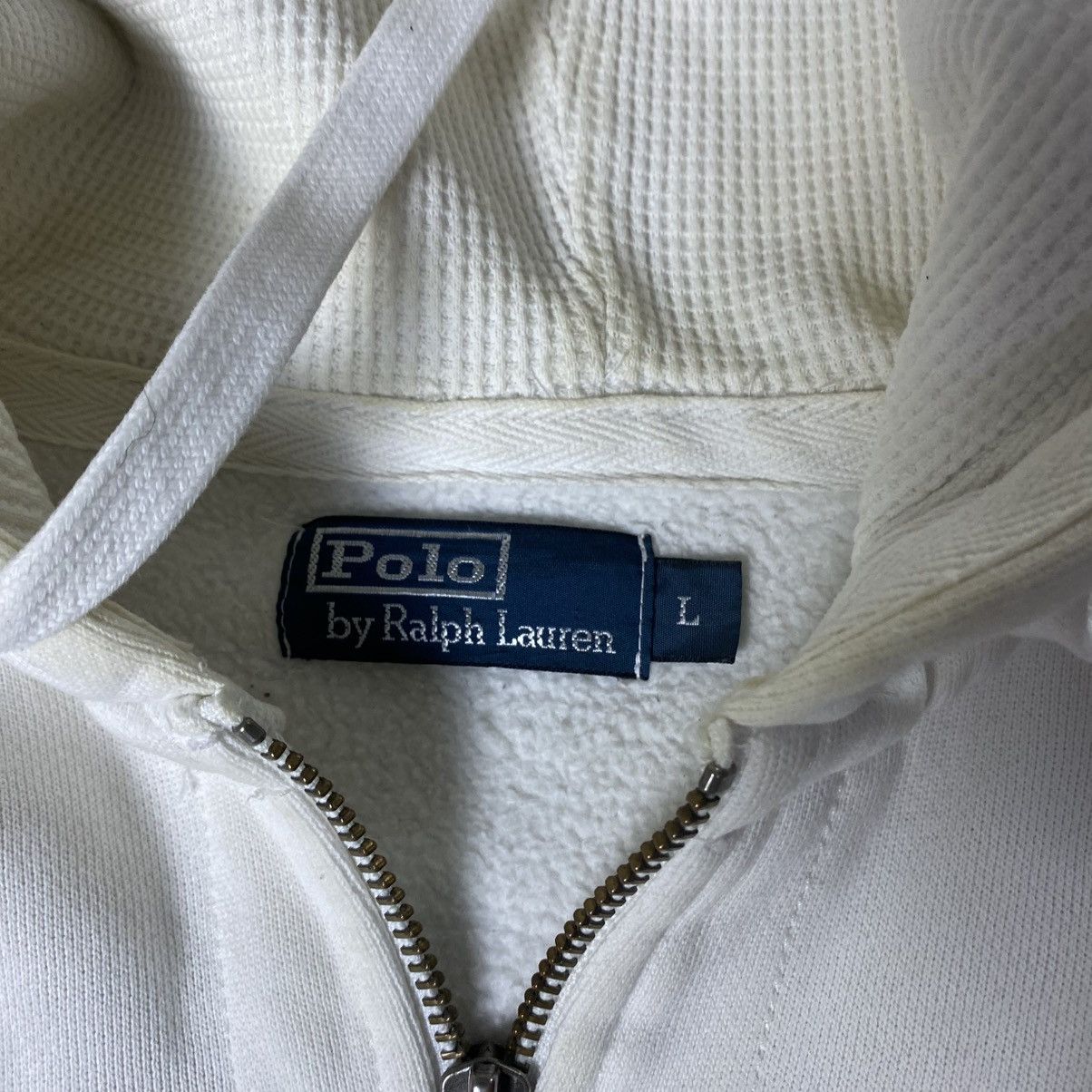Polo Ralph Lauren Vintage Polo Ralph Lauren Zip Hoodie White Jumper Size US L / EU 52-54 / 3 - 11 Thumbnail