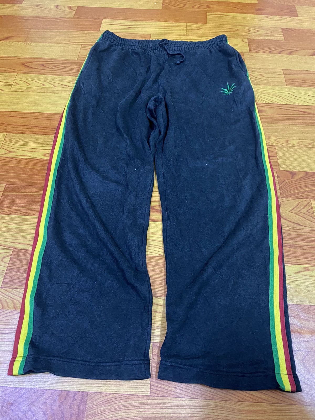 Bob Marley × Vintage Vintage Rasta Marijuana Jamaica Sweatpants Size US 34 / EU 50 - 4 Thumbnail