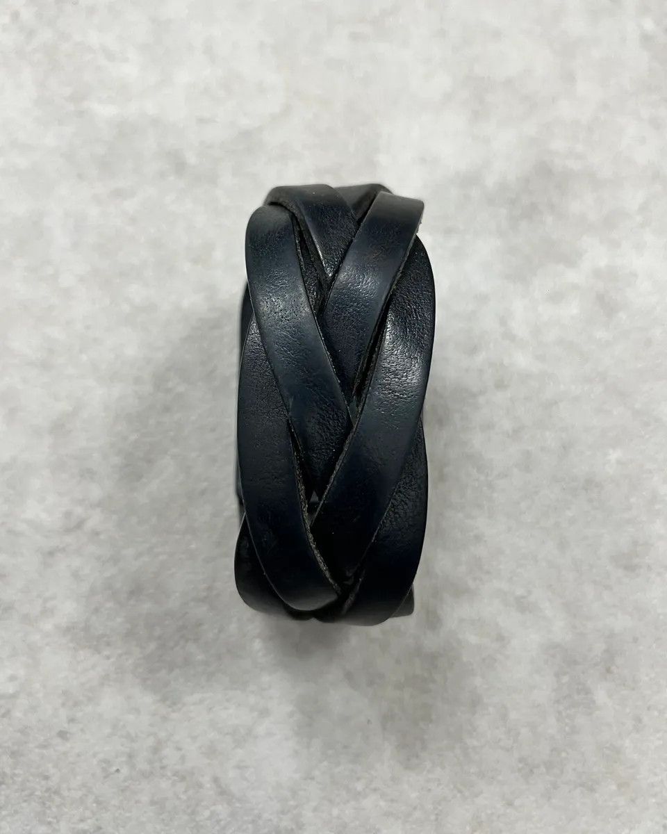 Yves Saint Laurent Yves Saint Laurent Black Leather Wrap Bracelet Size ONE SIZE - 2 Thumbnail