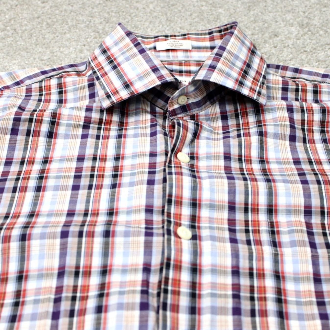 Peter Millar Peter Millar Crown Shirt Mens Large Plaid 100% Cotton Long Sleeve Button-Up Red/Blue Size US L / EU 52-54 / 3 - 5 Thumbnail