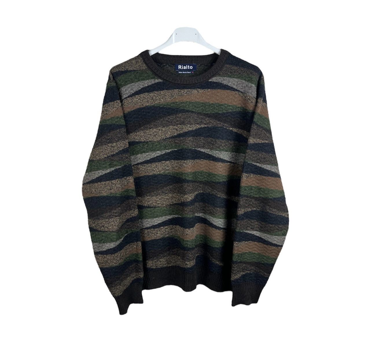 image of Coloured Cable Knit Sweater x Coogi Vintage Rialto Italian Merino Wool Coogi Y2K Retro Sweater (Siz