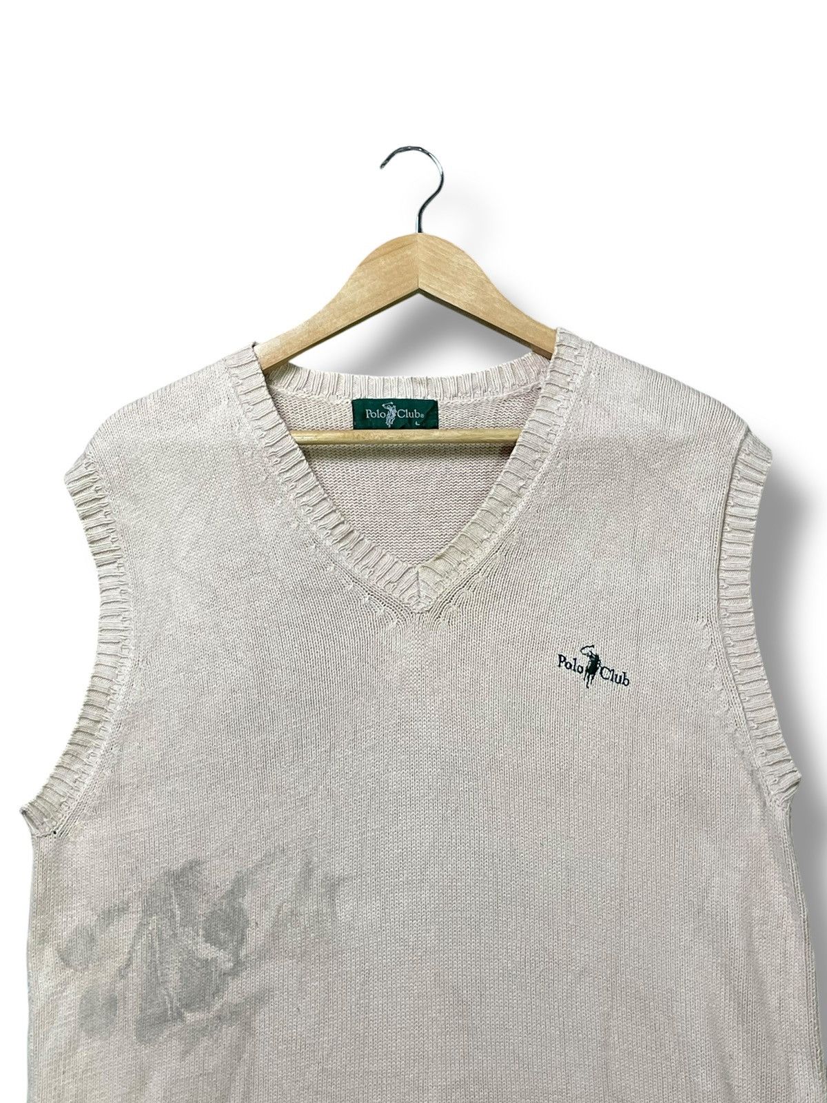 Beverly Hills Polo Club × Polo Ralph Lauren × Vintage Polo Club V-Neck Knit Sweater Vest (43) Size US L / EU 52-54 / 3 - 3 Thumbnail