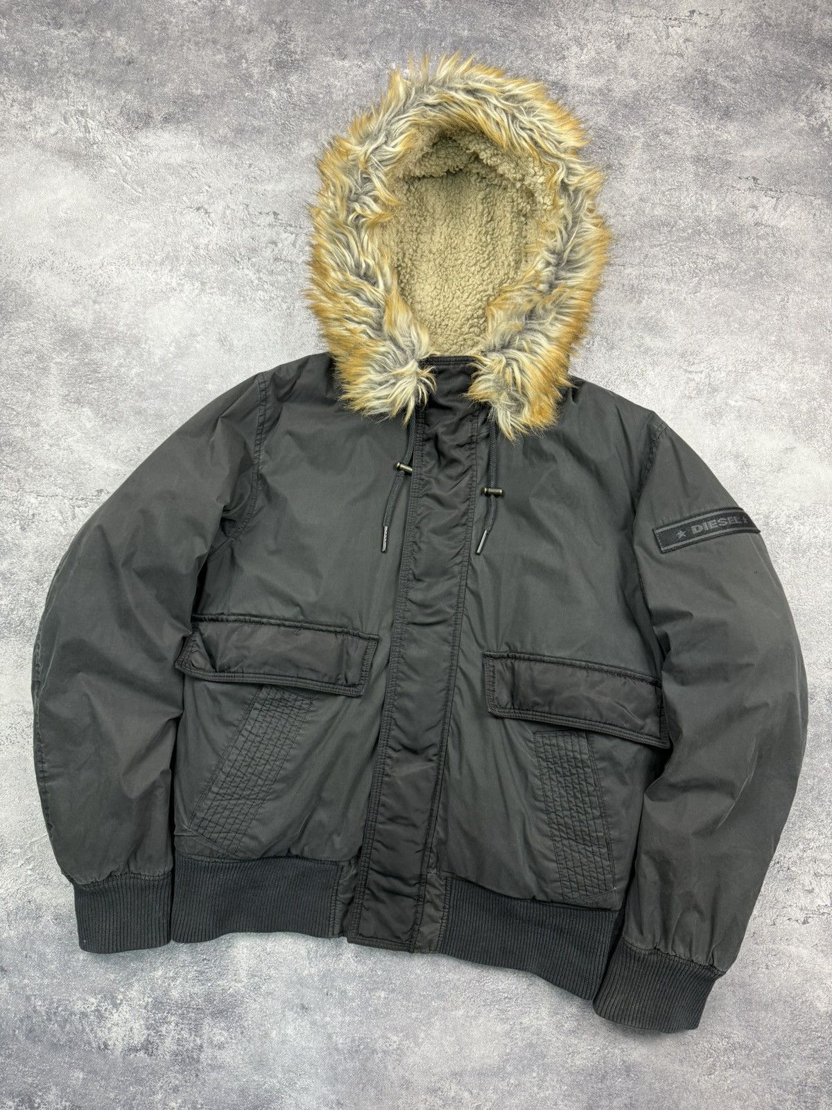 Diesel Diesel Y2K Fur Mohair Puffer Bomber Jacket Size US L / EU 52-54 / 3 - 3 Thumbnail